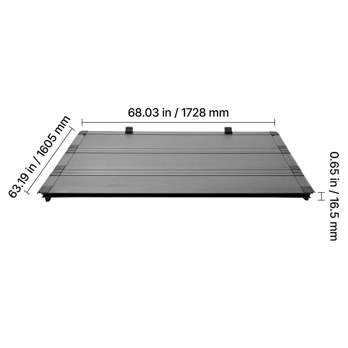 Hard Tri-Fold Truck Bed Tonneau Cover, Compatible with 2021-2025 Ford F-150 (Incl. Raptor/Lightning) 5.5 ft (67.1 in) Bed, Waterproof Low-Profile Folding Cover with Aluminum Alloy Support Bar