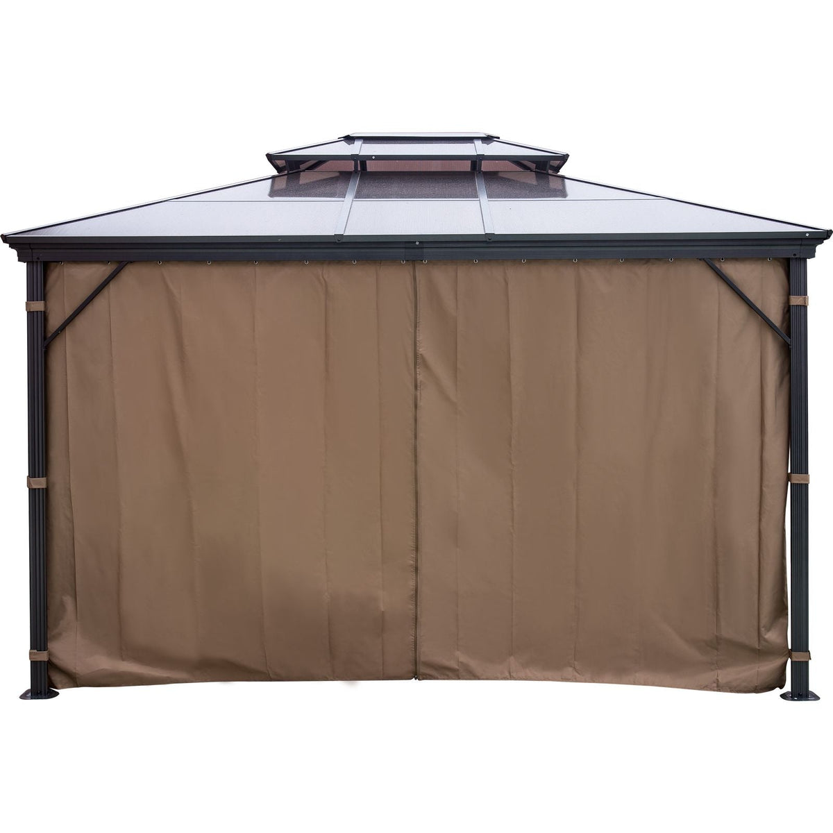 Hardtop Gazebo 10\' x 10\' with Netting - Metal Gazebo Aluminum Permanent Double Tier Roof- Gazebos for Patios, Backyard, Outdoor and Lawn