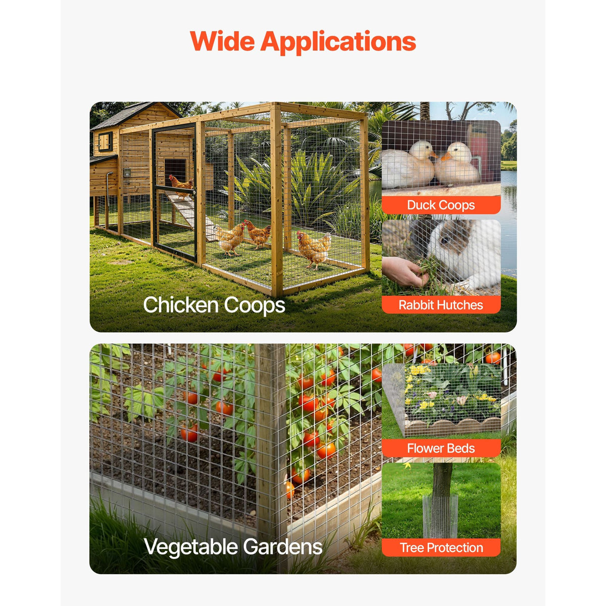 Hardware Cloth, 1/2 inch 60 inch x 100 ft 19 Gauge Chicken Wire Fence, Hot-Dip Galvanized After Welding Metal Wire Mesh Roll, Garden Plant Welded Fencing Roll Supports Poultry Netting Cage Fence