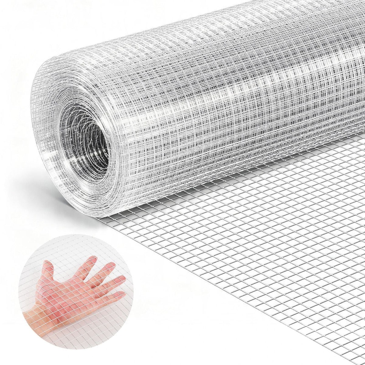 Hardware Cloth, 1/2 inch 60 inch x 50 ft 19 Gauge Chicken Wire Fence, Hot-Dip Galvanized After Welding Metal Wire Mesh Roll, Garden Plant Welded Fencing Roll Supports Poultry Netting Cage Fence