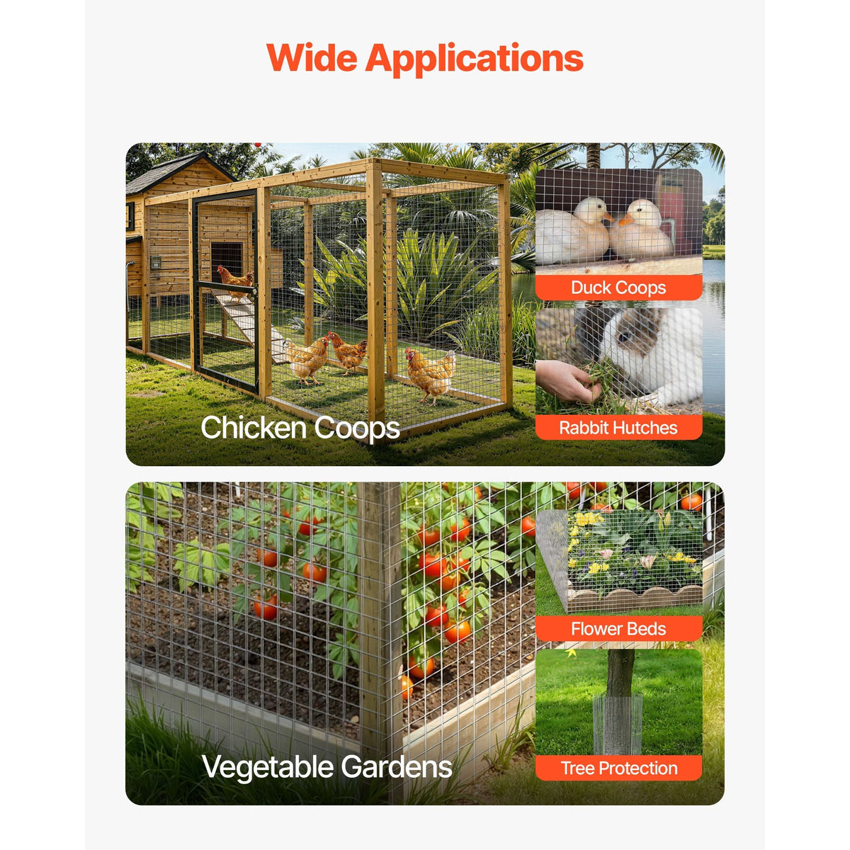 Hardware Cloth, 1/2 inch 60 inch x 50 ft 19 Gauge Chicken Wire Fence, Hot-Dip Galvanized After Welding Metal Wire Mesh Roll, Garden Plant Welded Fencing Roll Supports Poultry Netting Cage Fence