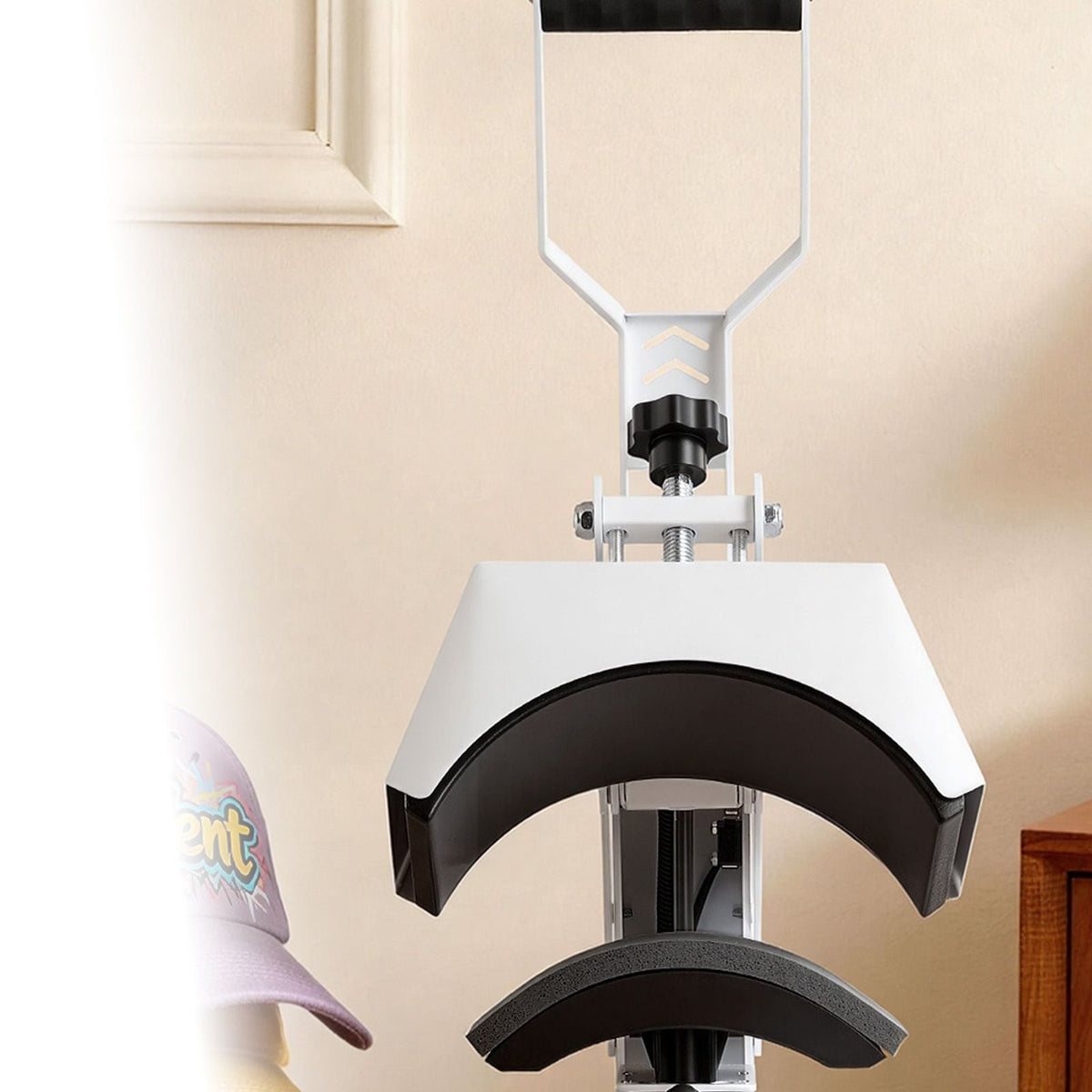 Hat Heat Press Machine, 8.5 x 4 in Large Heating Plate, with Caps Stretcher, Precise Temperature & Time Control, Heat Press for Hats and Caps, for HTV Iron On and Sublimation Projects, White