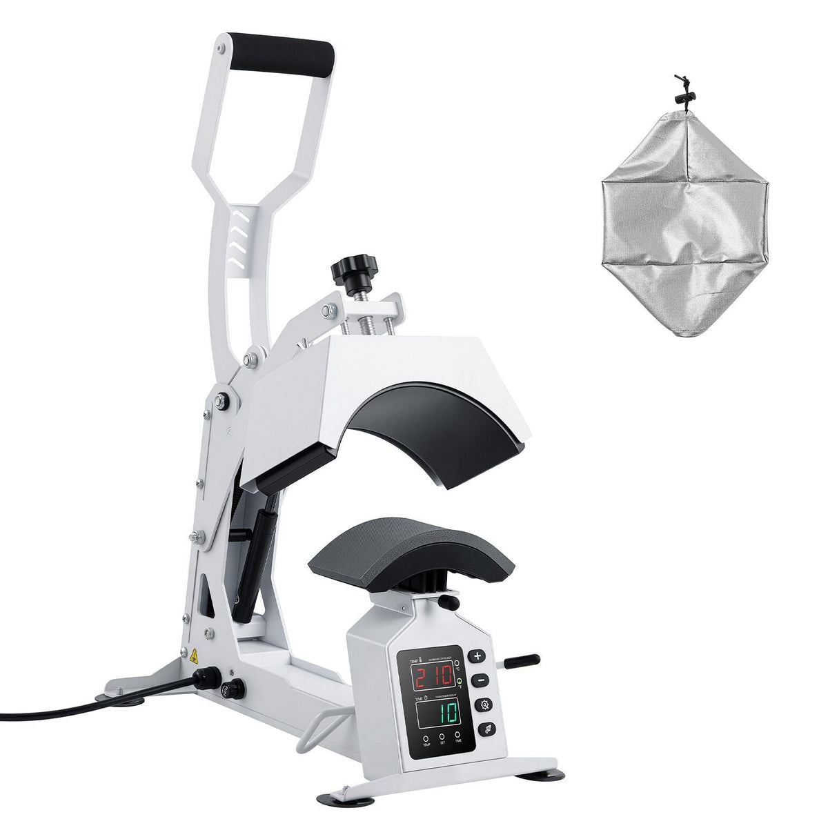 Hat Heat Press Machine, 8.5 x 4 in Large Heating Plate, with Caps Stretcher, Precise Temperature & Time Control, Heat Press for Hats and Caps, for HTV Iron On and Sublimation Projects, White