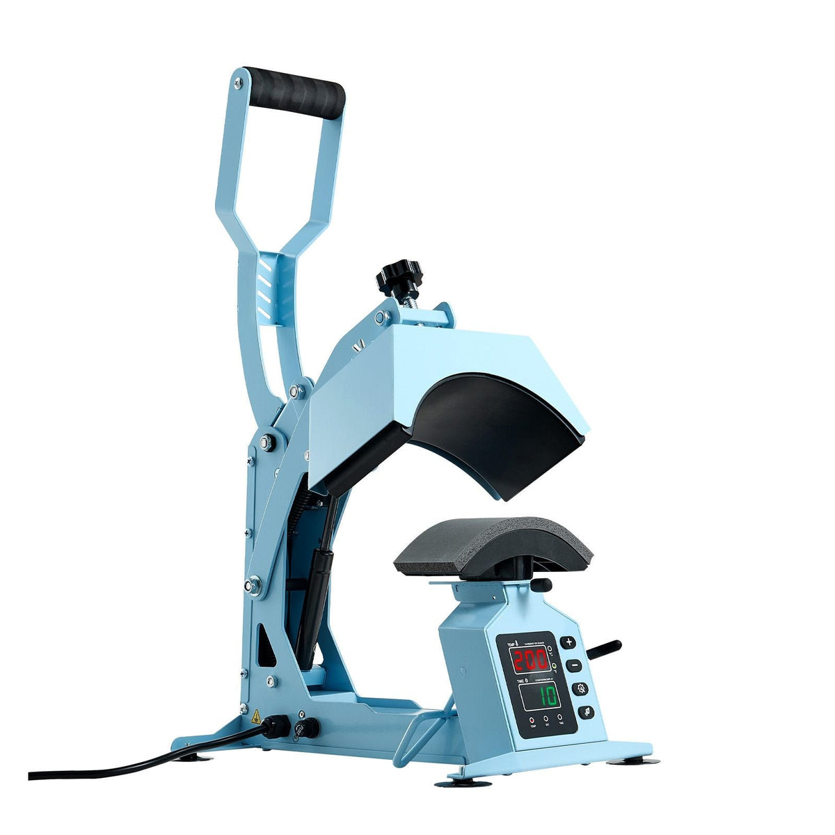Hat Heat Press Machine, with 2 Interchangeable Platens and Caps Stretcher, Precise Temperature & Time Control, Heat Press for Hats and Caps, for HTV Iron On and Sublimation Projects, Light Blue
