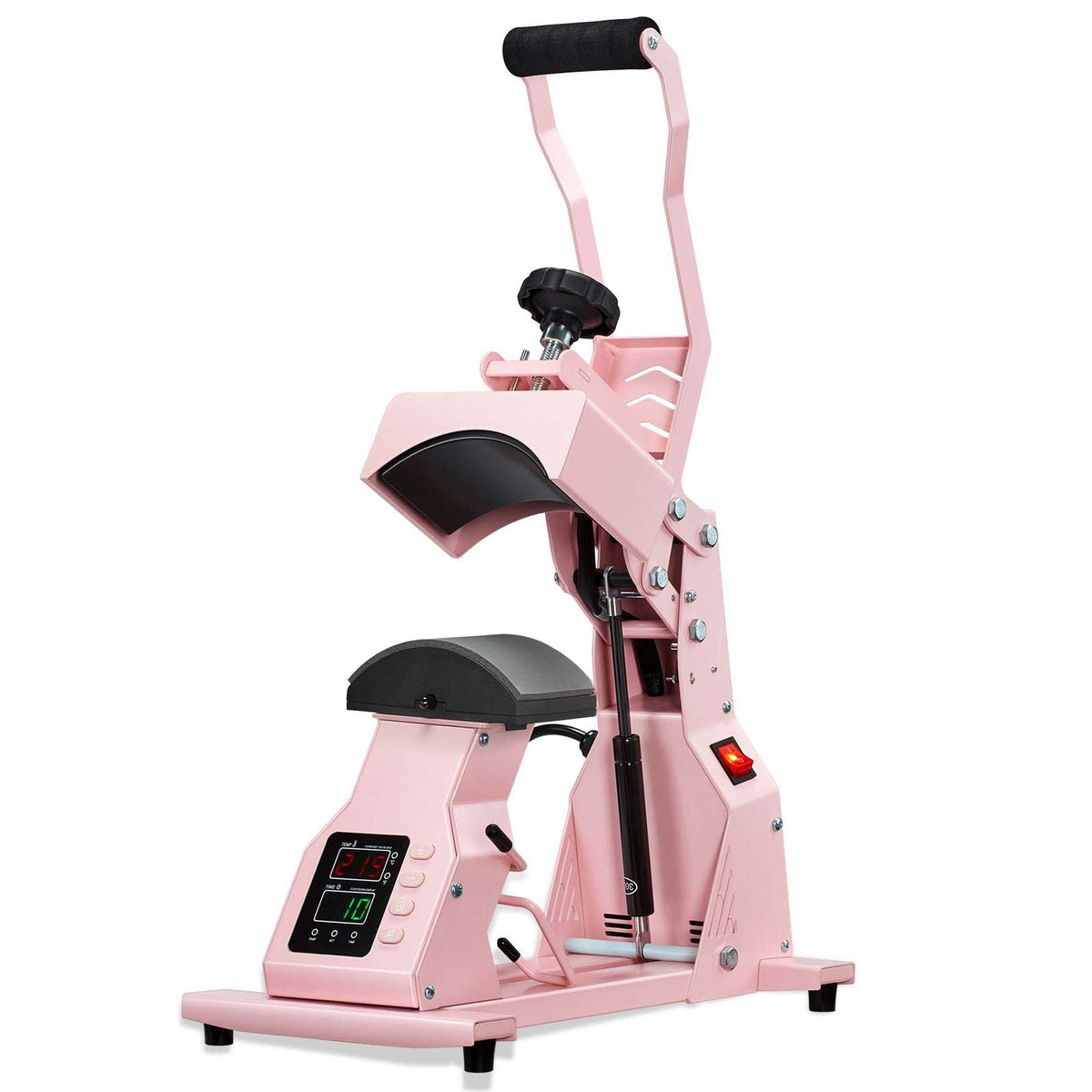Hat Heat Press Machine, with 4pcs Interchangeable Platens, Precise Temperature and Time Control, Hat Press for HTV Iron On and Sublimation Projects, for Caps, Headbands, Cuffs, Face Masks, Pink