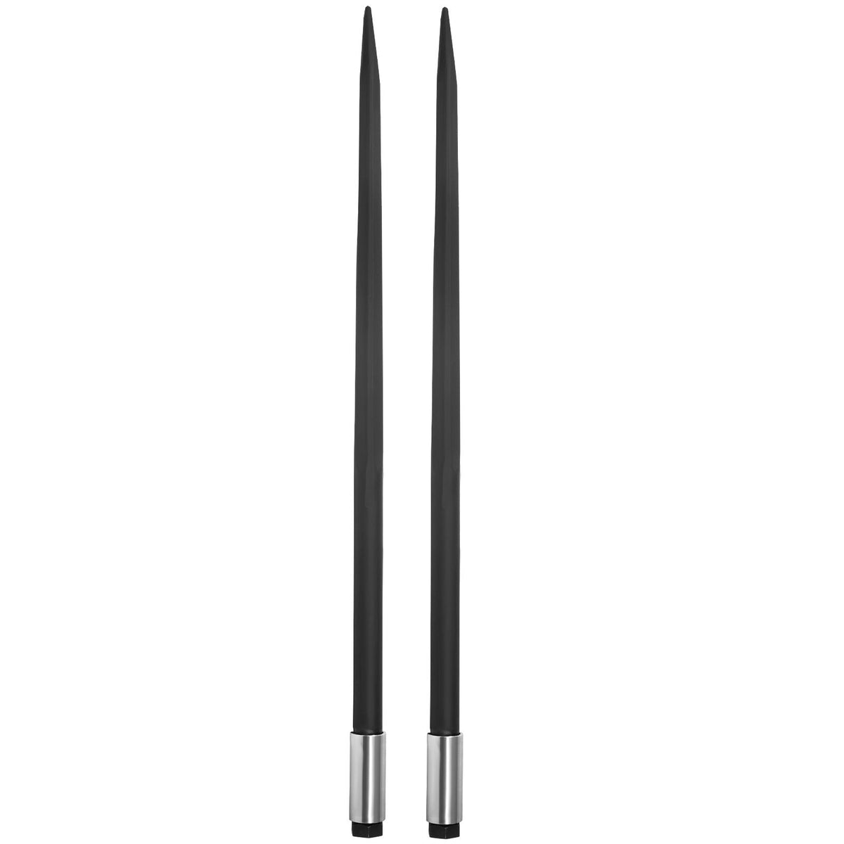 Hay Spear Spears 49\" Hay Bale Spear Spike, 4000 lbs Capacity Quick Attach Square Hay Bale Spears, 2 Pics Black Bale Forks, Bale Hay Spike with Hex Nut & Sleeve for Buckets Tractors Loaders