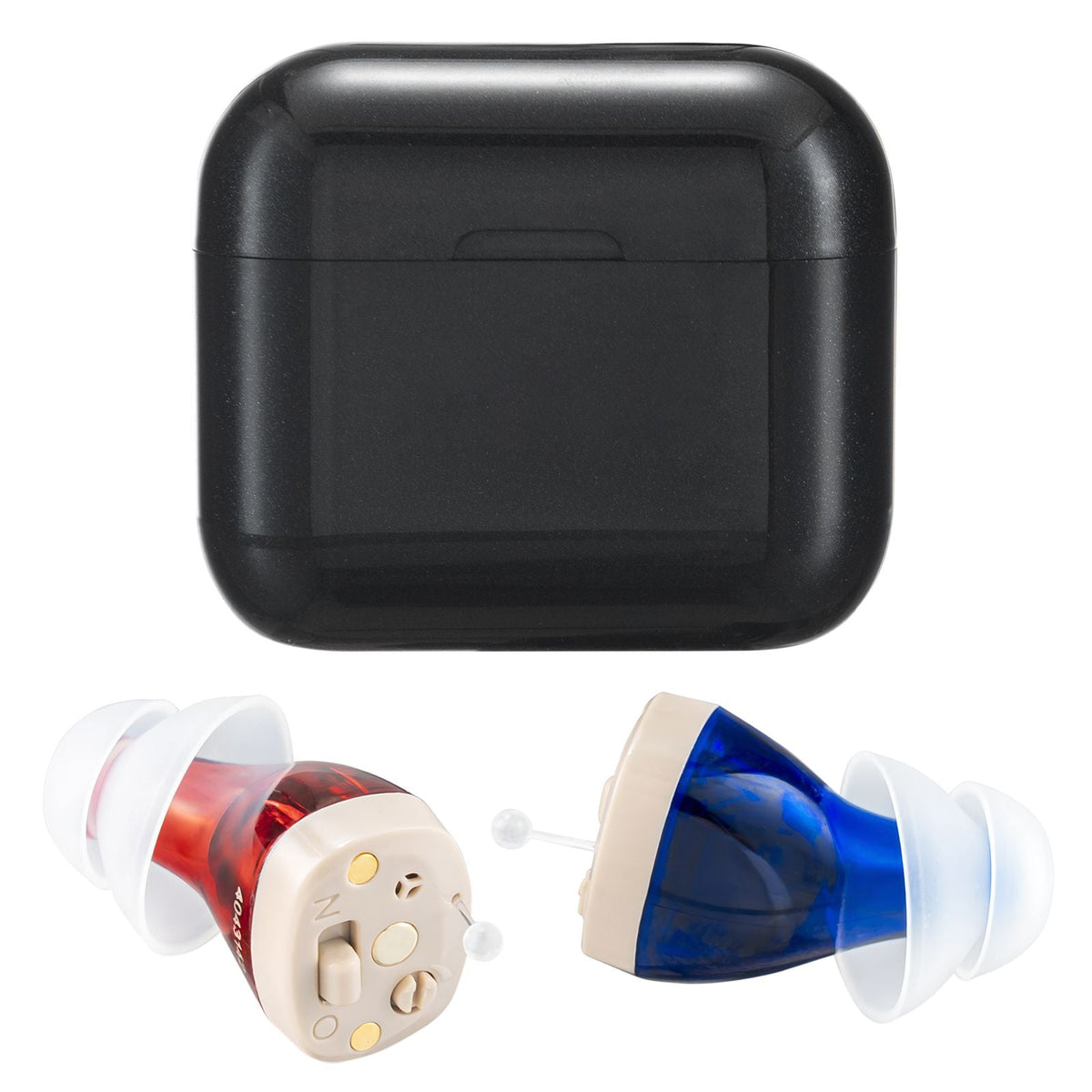 Hearing Aids for Seniors, Rechargeable Hearing Amplifiers With Noise Cancelling and Volume Control, Digital In-Ear Hearing Assist Device with Charging Case and 8 Pair of Ear Domes