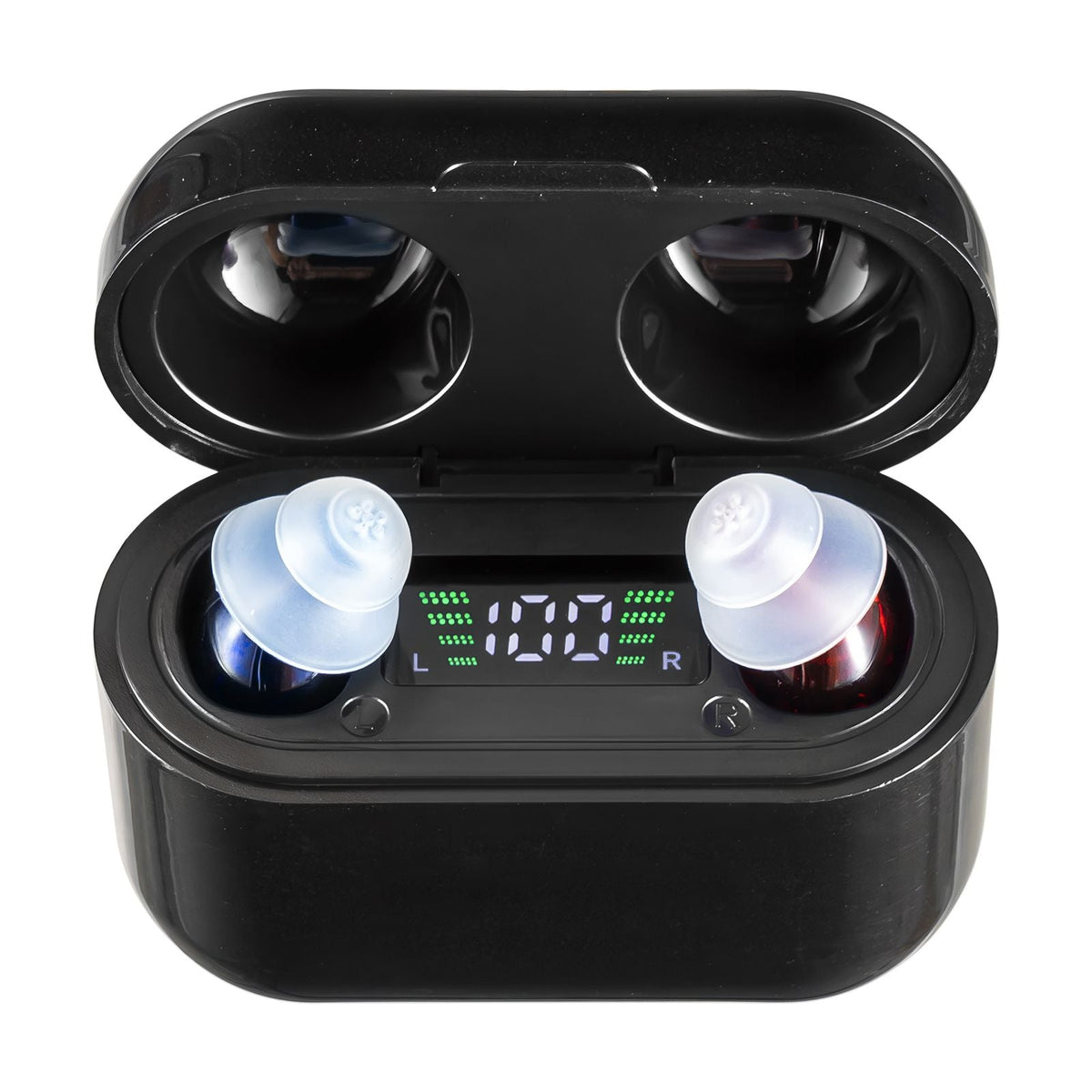 Hearing Aids for Seniors, Rechargeable Hearing Amplifiers With Noise Cancelling and Volume Control, Digital In-Ear Hearing Assist Device with Charging Case and 8 Pair of Ear Domes