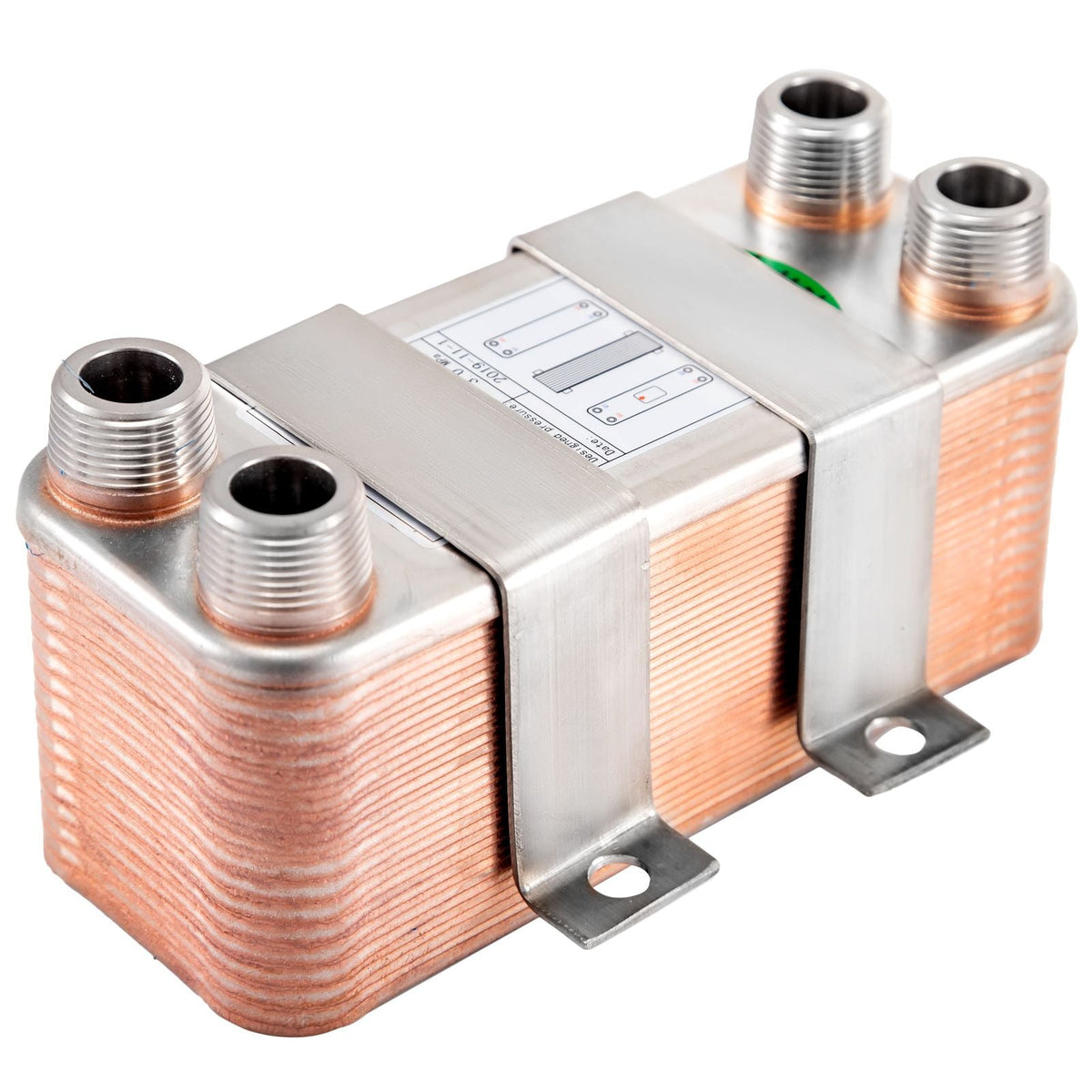 Heat Exchanger 3\"x7.5\" 30 Plates Brazed Plate Heat Exchanger 316L 3/4\" MPT Heat Exchanger B12-30 Beer Wort Chiller for Hydronic Heating
