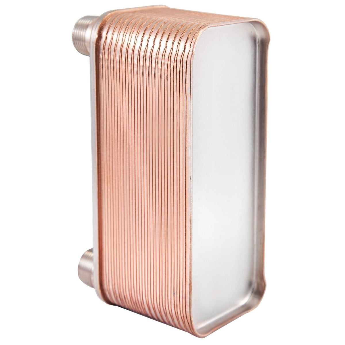 Heat Exchanger 3\"x7.5\" 30 Plates Brazed Plate Heat Exchanger 316L 3/4\" MPT Heat Exchanger B12-30 Beer Wort Chiller for Hydronic Heating