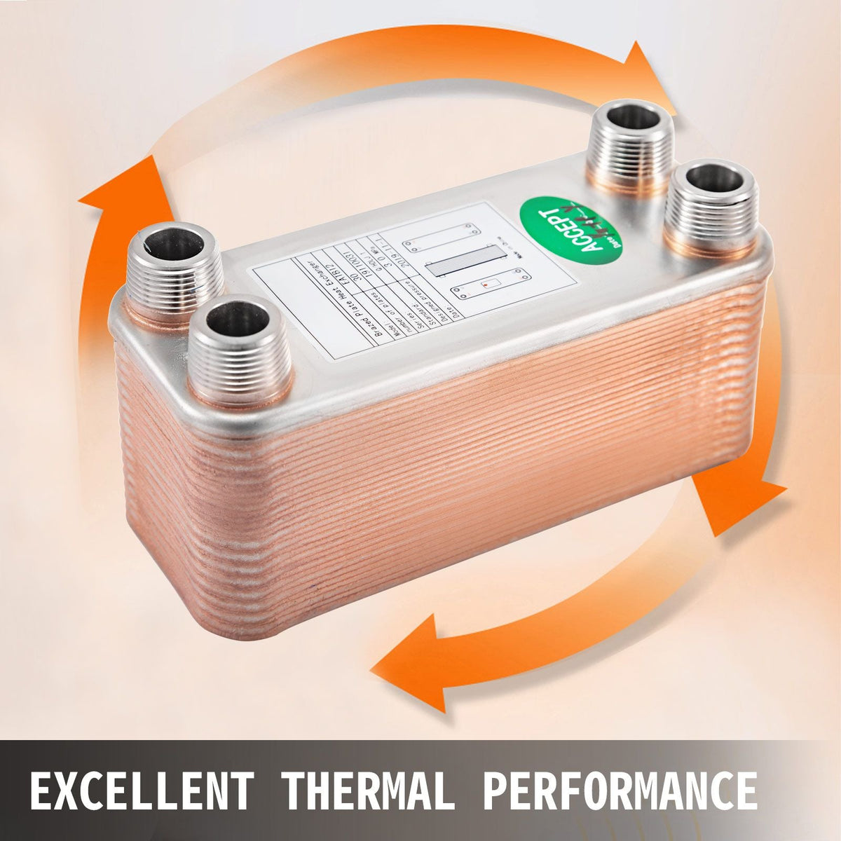 Heat Exchanger 3\"x7.5\" 30 Plates Brazed Plate Heat Exchanger 316L 3/4\" MPT Heat Exchanger B12-30 Beer Wort Chiller for Hydronic Heating