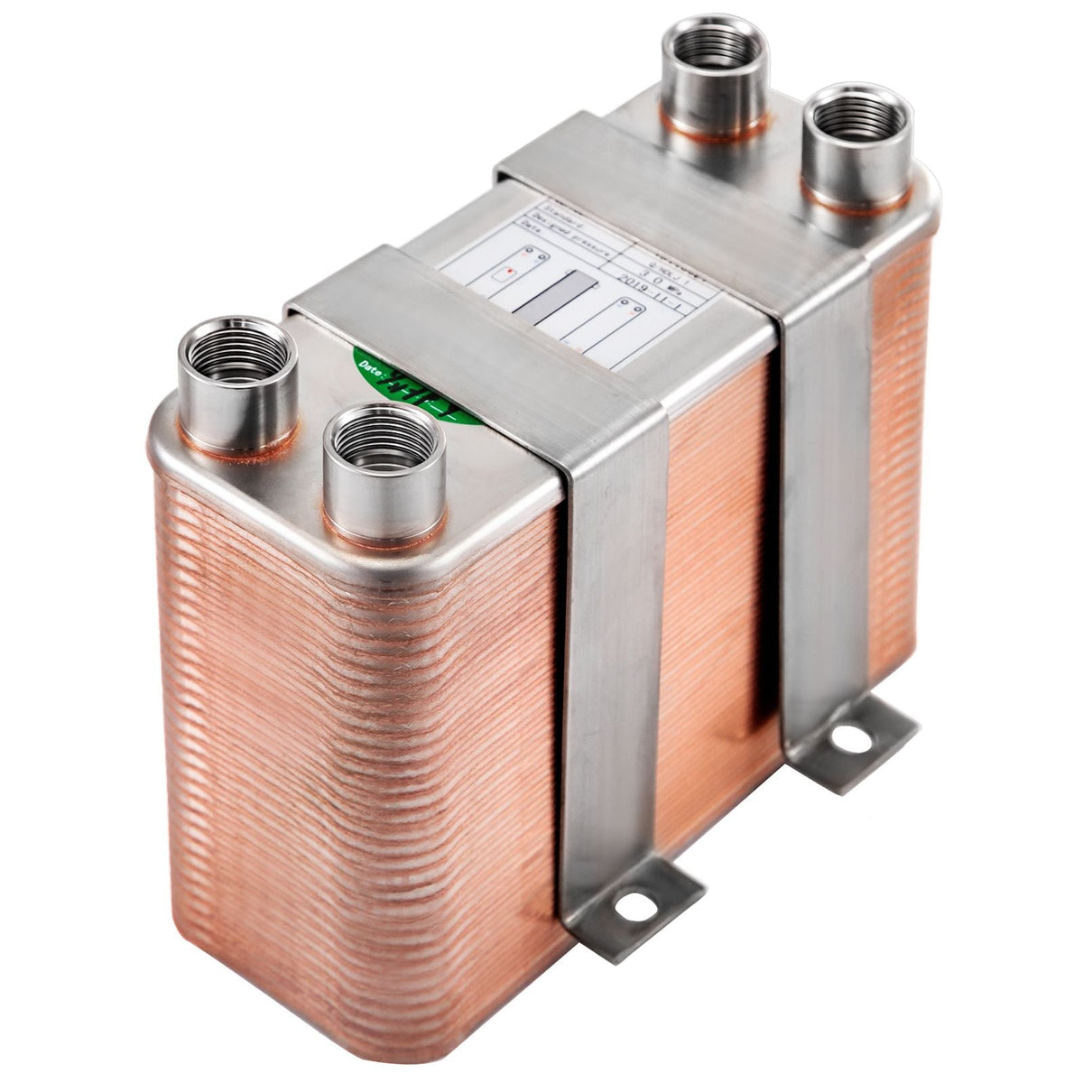 Heat Exchanger 3\"x7.5\" 60 Plates Brazed Plate Heat Exchanger 316L 1/2\" BSP FPT Heat Exchanger EATB12 Beer Wort Chiller for Hydronic Heating