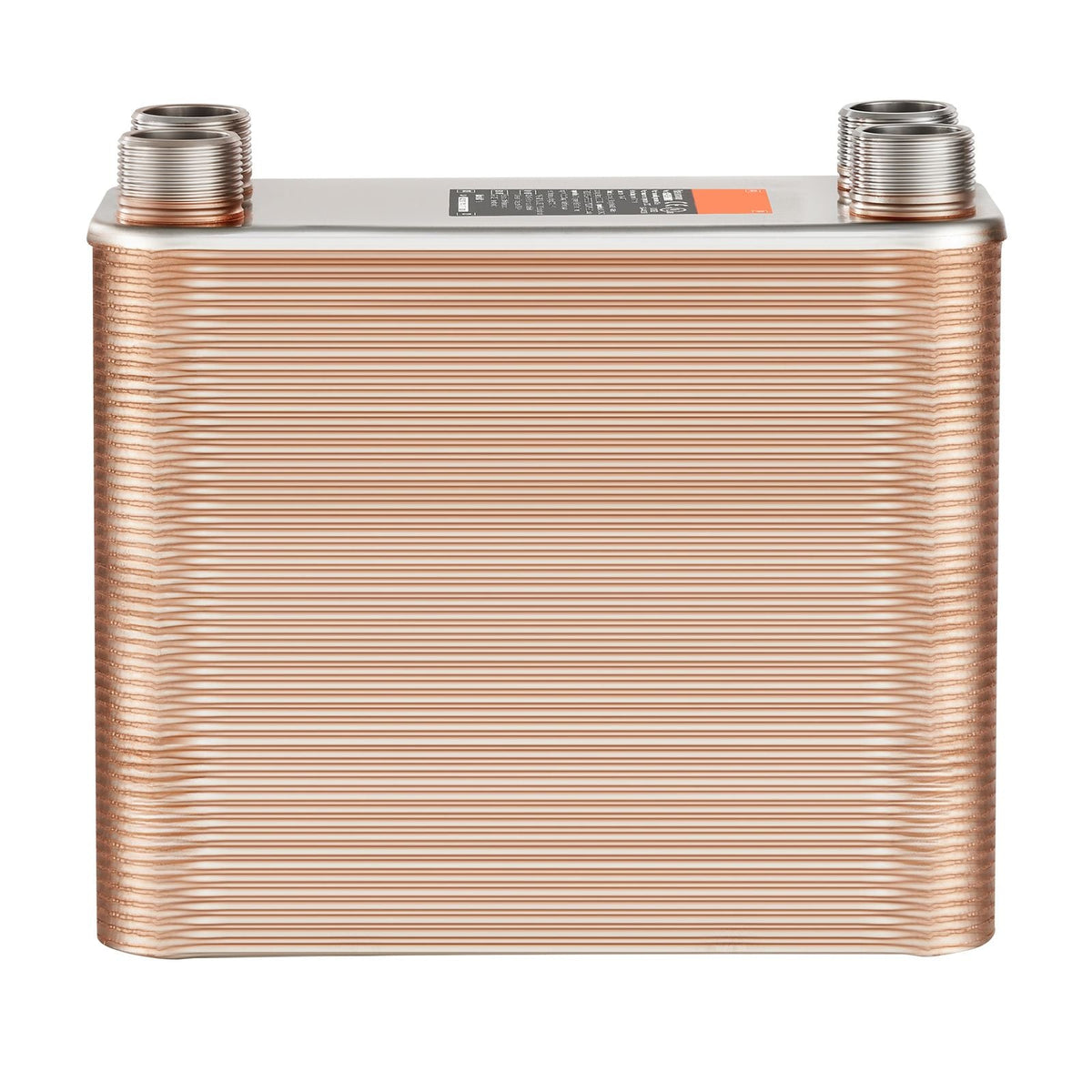 Heat Exchanger, 5"x 12" 100 Plates Brazed Plate Heat Exchanger, Copper/316L Stainless Steel Water To Water Heat Exchanger For Floor Heating, Water Heating, Snow Melting, Beer Cooling