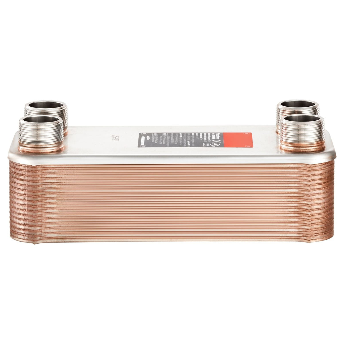 Heat Exchanger, 5"x 12" 30 Plates Brazed Plate Heat Exchanger, Copper/316L Stainless Steel Water To Water Heat Exchanger For Floor Heating, Water Heating, Snow Melting, Beer Cooling