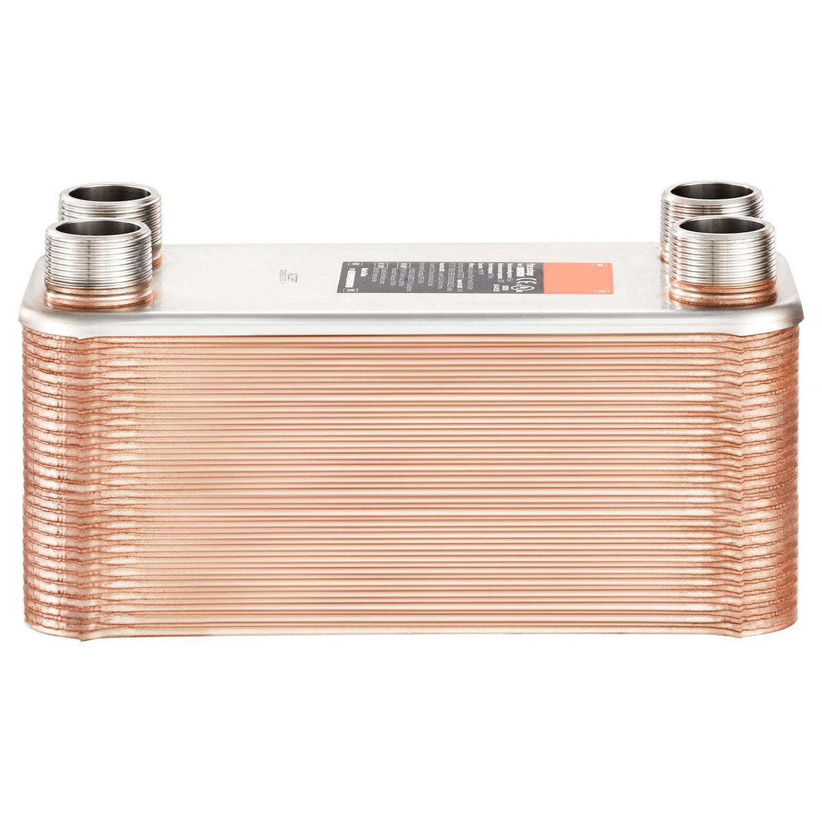 Heat Exchanger, 5"x 12" 50 Plates Brazed Plate Heat Exchanger, Copper/316L Stainless Steel Water To Water Heat Exchanger For Floor Heating, Water Heating, Snow Melting, Beer Cooling