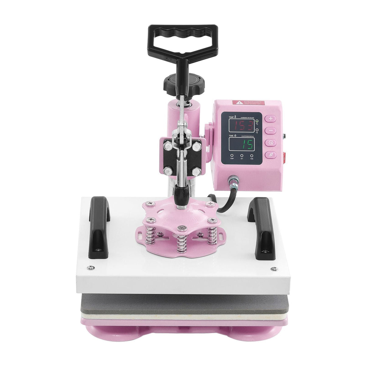 Heat Press, 12 x 10inch Heat Press Machine, 360° Swing Away T-Shirt Pressing Machine, Fast and Even Heating, Digital Precise Control, Heat Transfer Machine for T-Shirts/Pillows/Bags, Pink