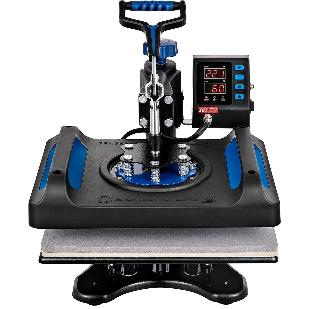 Heat Press, 12 x 15 inches 800W, 5-in-1 Combo for Sublimation Transfer, Featuring Dual Digital Controls, Ideal for T-Shirts, Mugs, Caps, Plates, Blue
