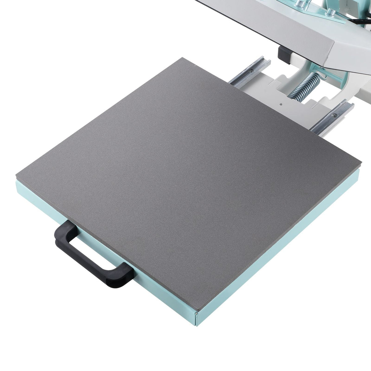 Heat Press, 15 x 15 inch Digital Heat Press Machine, Slide Out Heat Transfer Machine, Fast and Even Heating, 2-Layer Insulation Cotton, Heat Transfer Machine for T-Shirts/Pillows/Bags, Green