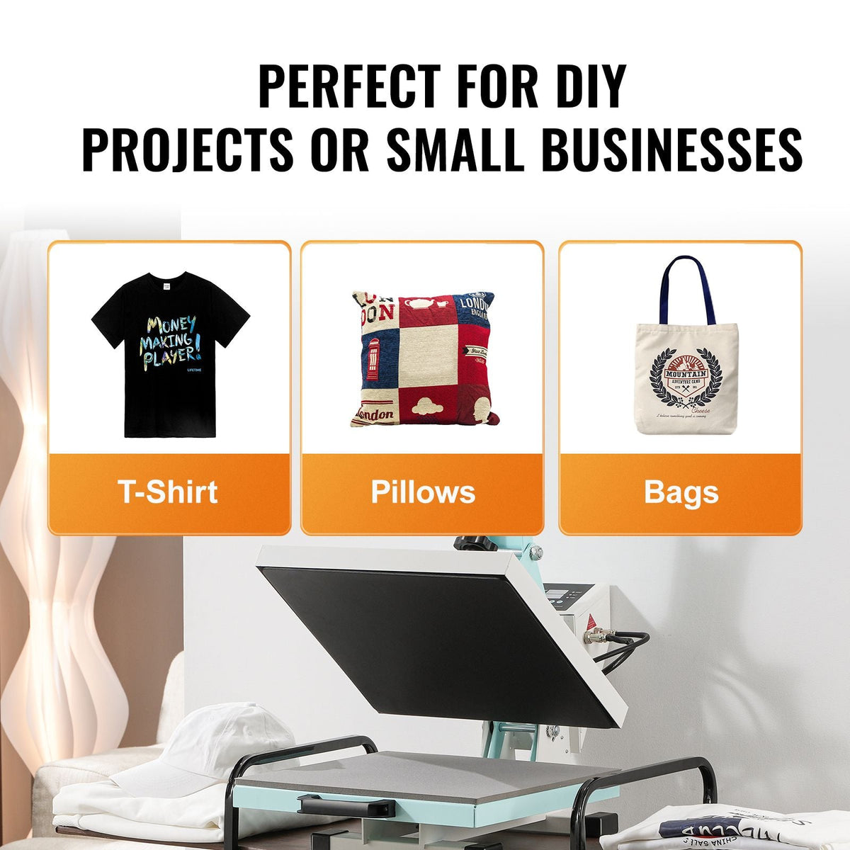 Heat Press, 15 x 15 inch Digital Heat Press Machine, Slide Out Heat Transfer Machine, Fast and Even Heating, 2-Layer Insulation Cotton, Heat Transfer Machine for T-Shirts/Pillows/Bags, Green