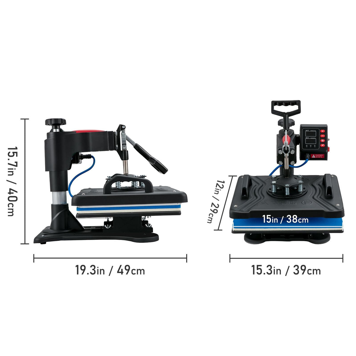Heat Press, 5 in 1 Heat Press 12x15 Machine Machine, Digital Precise Temperature Control, Clamshell Sublimation Transfer Printer Fast Heat-up, Vinyl Heat Press for Mug Cup T-Shirt Plate, 900W