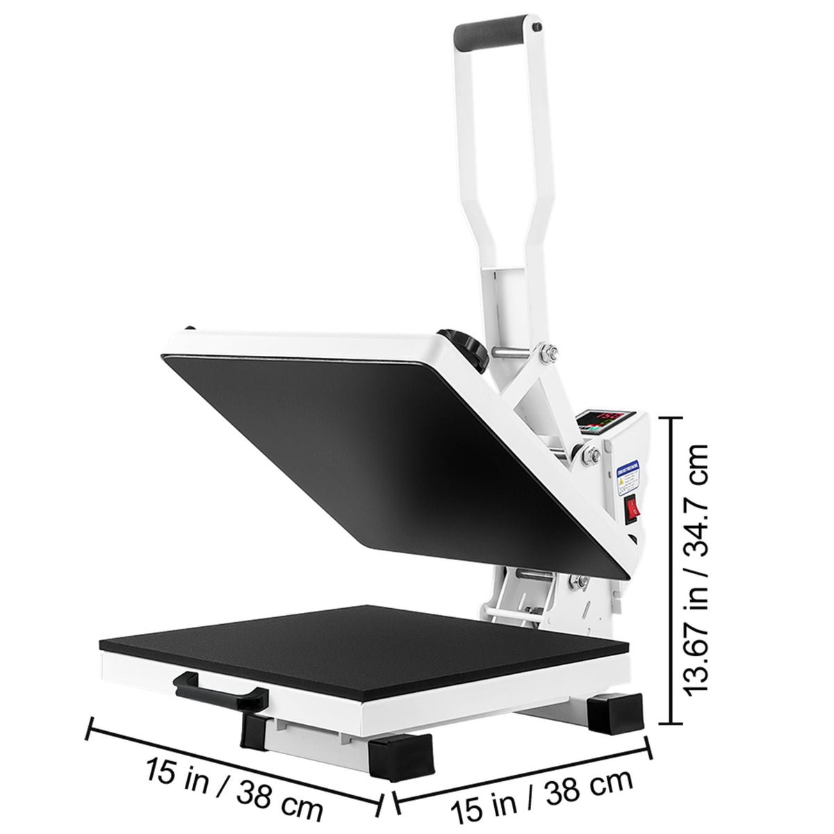 Heat Press, Heat Press Machine for T-Shirt, Fast Heating, High Pressure Heat Press 15x15, Power Digital Industrial Sublimation Printer for Heat Transfer Vinyl, Easy to Use, White