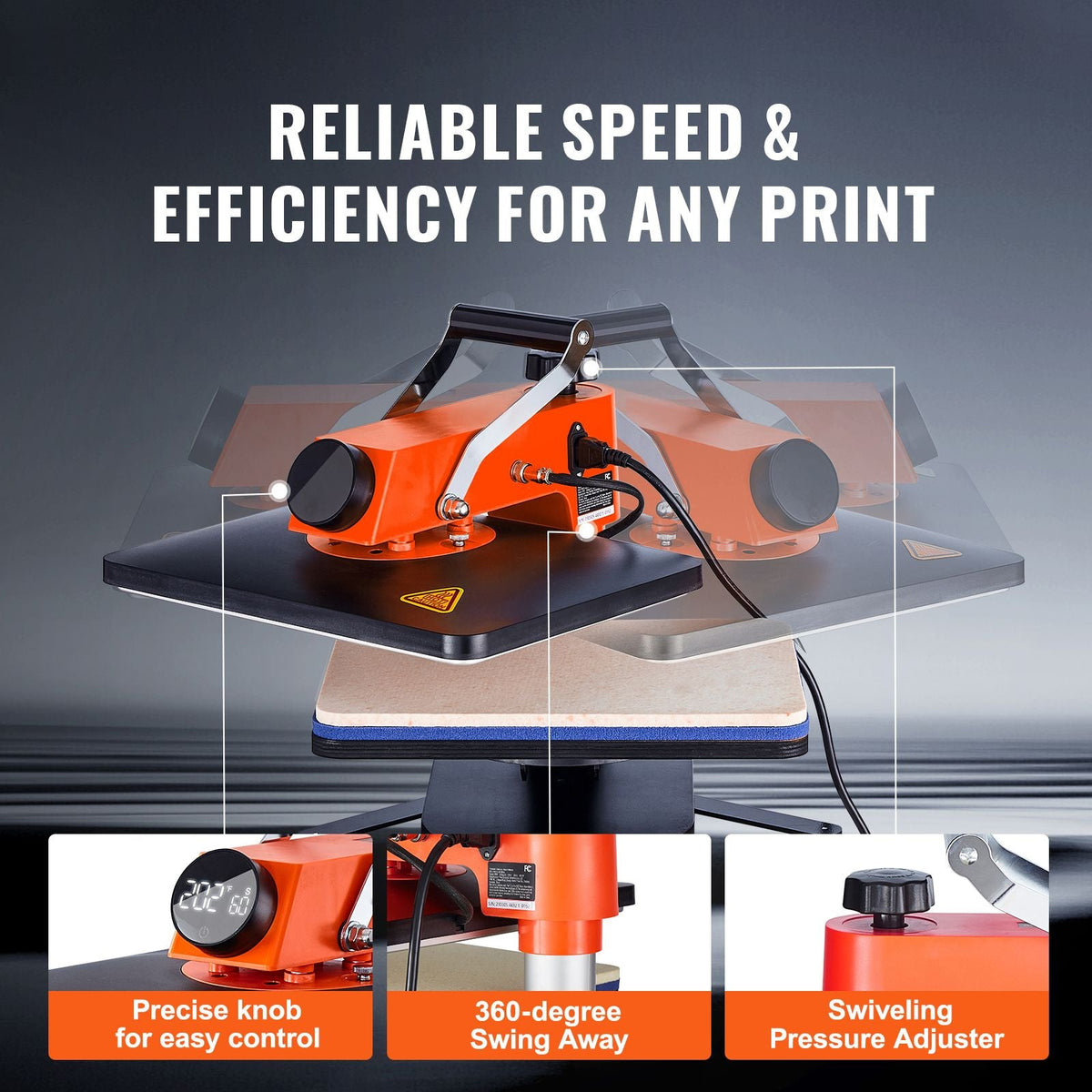 Heat Press Machine - 6 in 1 Heat Press Sublimation Machine for DIY T-Shirts/Hats/Mugs/Heat Transfer Projects, 12x15 Multifunction Swing Away Heat Press with 360° Tested toStandards