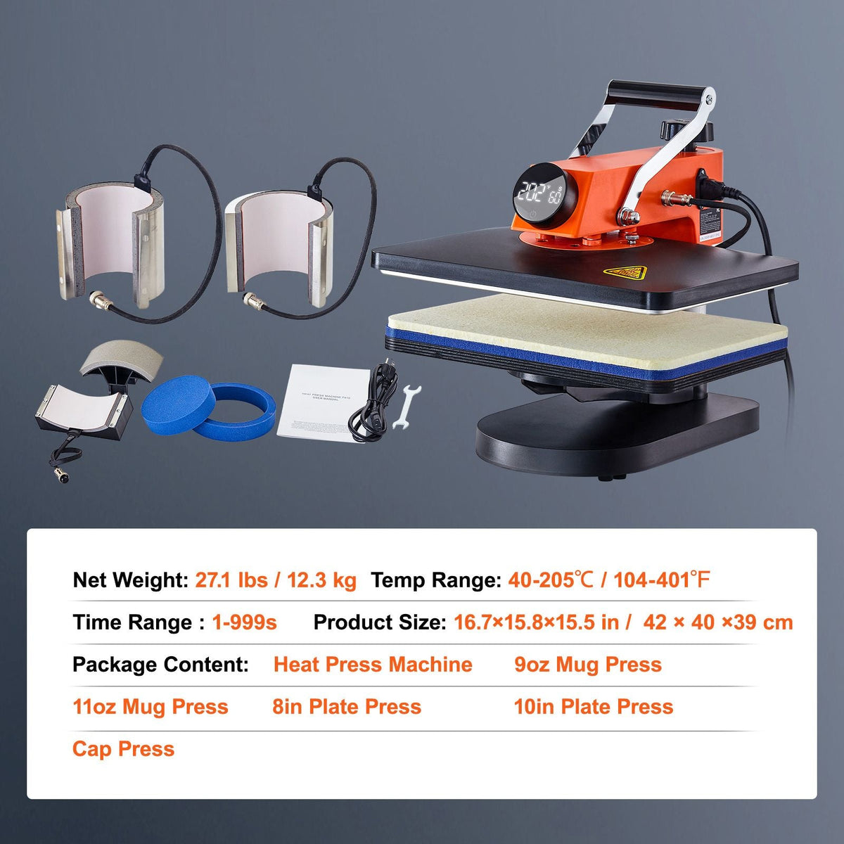 Heat Press Machine - 6 in 1 Heat Press Sublimation Machine for DIY T-Shirts/Hats/Mugs/Heat Transfer Projects, 12x15 Multifunction Swing Away Heat Press with 360° Tested toStandards