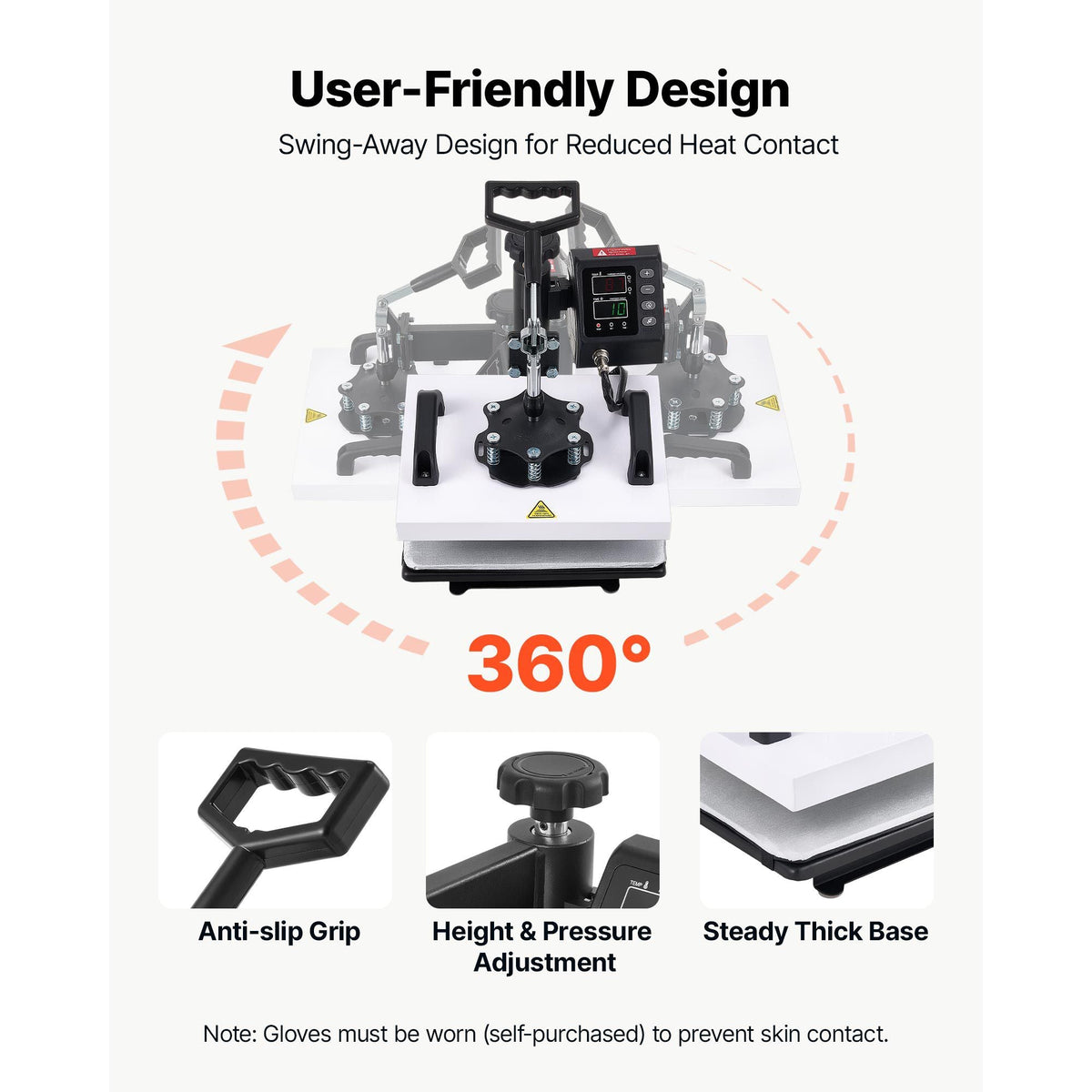 Heat Press Machine 12 x 10 in Sublimation Press Machine Swing Away, Heat Up Fast and Even, Digital Precise Time and Temperature Control, for T-Shirts, Canvas Tote Bag, Pillowcases, Socks