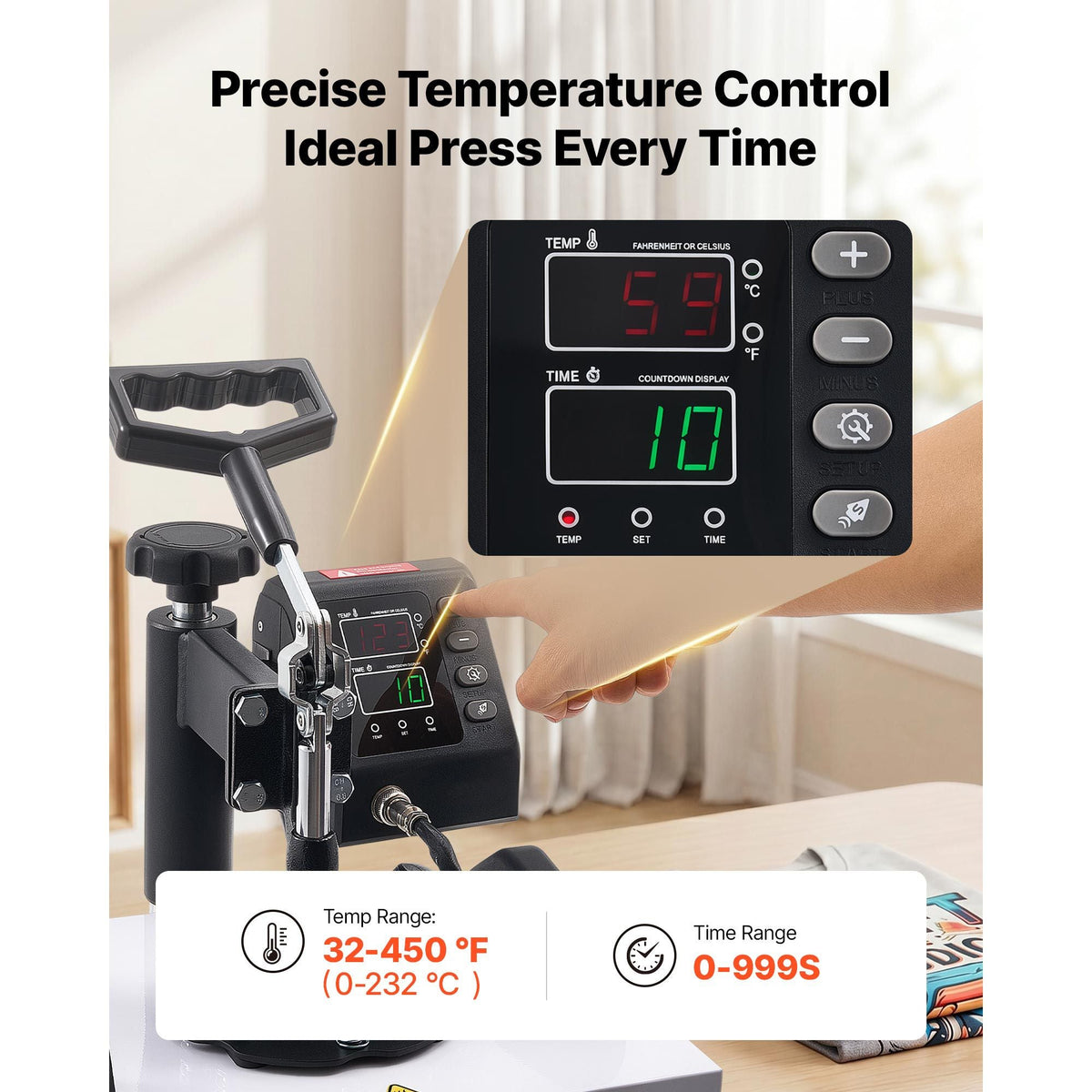 Heat Press Machine 12 x 10 in Sublimation Press Machine Swing Away, Heat Up Fast and Even, Digital Precise Time and Temperature Control, for T-Shirts, Canvas Tote Bag, Pillowcases, Socks