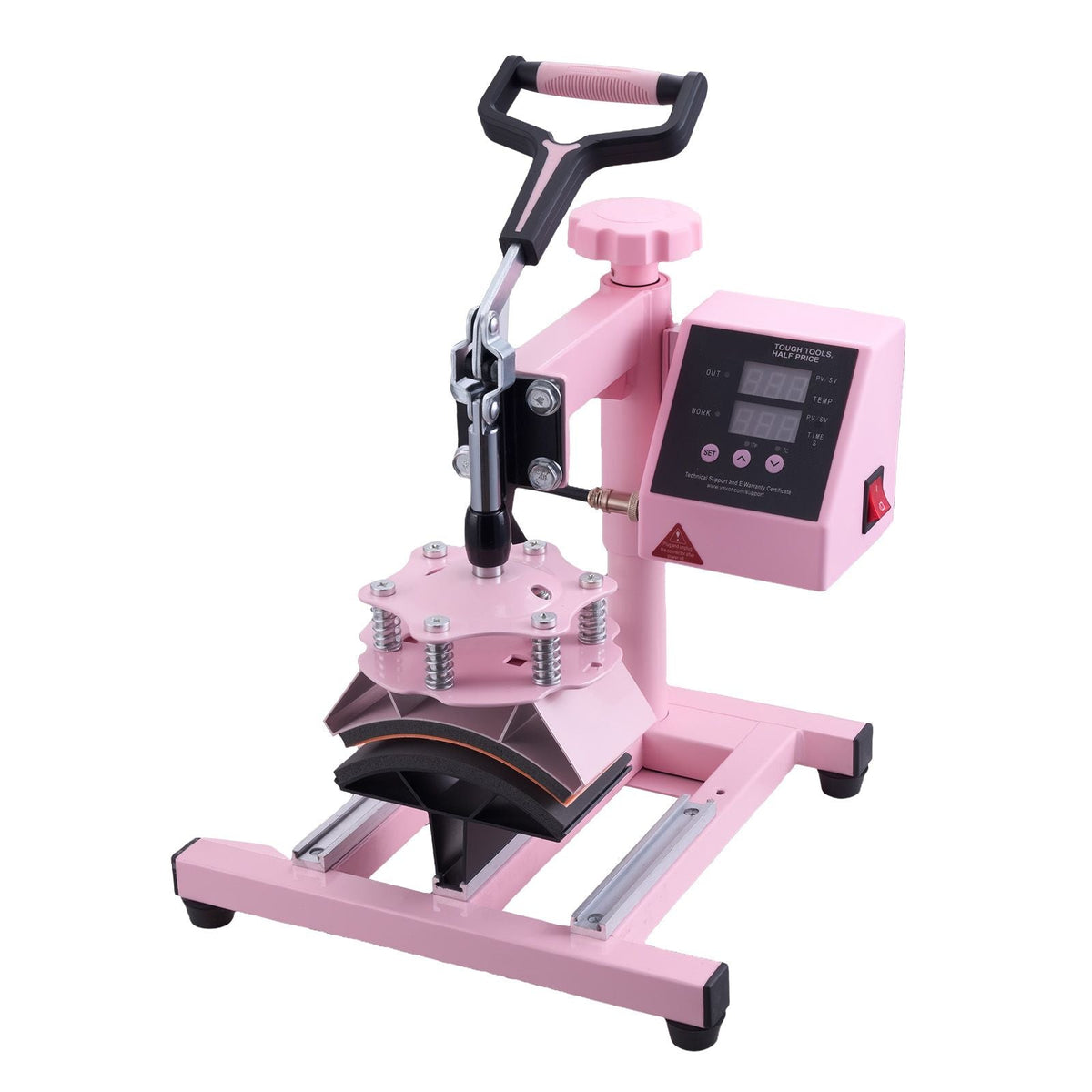 Heat Press Machine, 12 x 15 inch, 5 in 1 Heat Transfer Machine with 30 oz Tumbler Press, 360° Swing Away T-Shirt Pressing, Digital Precise Control, for T-Shirts/Mugs/Hats/Plates, Pink