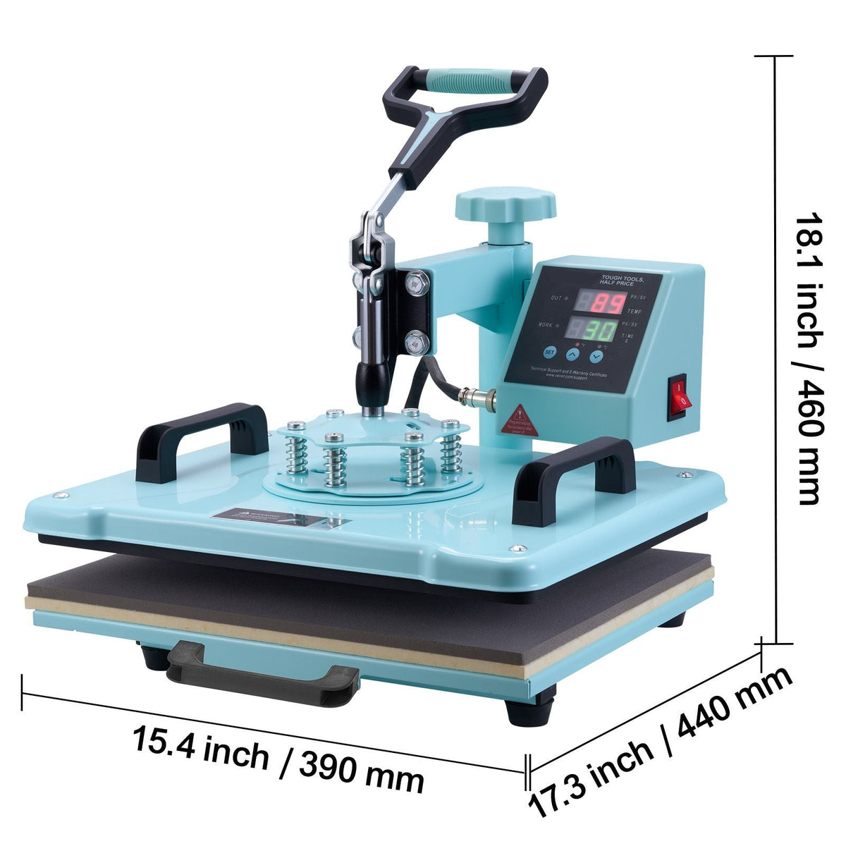 Heat Press Machine, 12 x 15 inch, 8 in 1 Heat Transfer Machine with 6-30 oz Tumbler Press, 360° Swing Away T-Shirt Pressing, Digital Precise Control, for T-Shirts/Mugs/Hats/Plates, Green