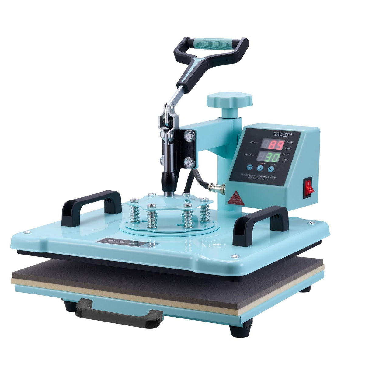 Heat Press Machine, 12 x 15 inch, 8 in 1 Heat Transfer Machine with 6-30 oz Tumbler Press, 360° Swing Away T-Shirt Pressing, Digital Precise Control, for T-Shirts/Mugs/Hats/Plates, Green