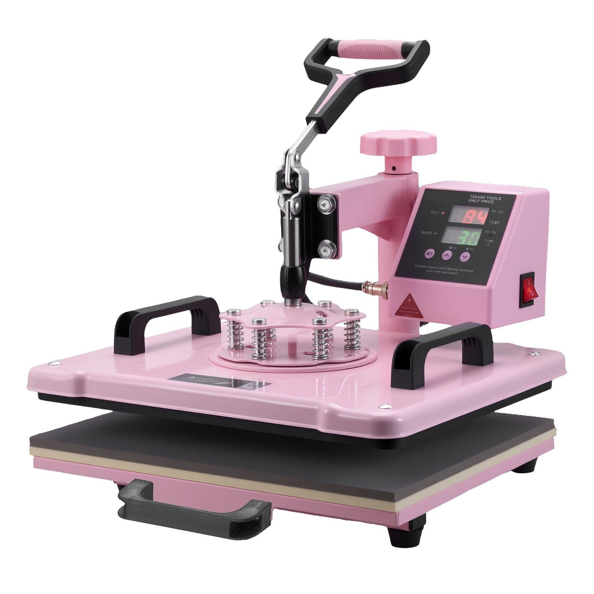 Heat Press Machine, 12 x 15 inch, 8 in 1 Heat Transfer Machine with 6-30 oz Tumbler Press, 360° Swing Away T-Shirt Pressing, Digital Precise Control, for T-Shirts/Mugs/Hats/Plates, Pink