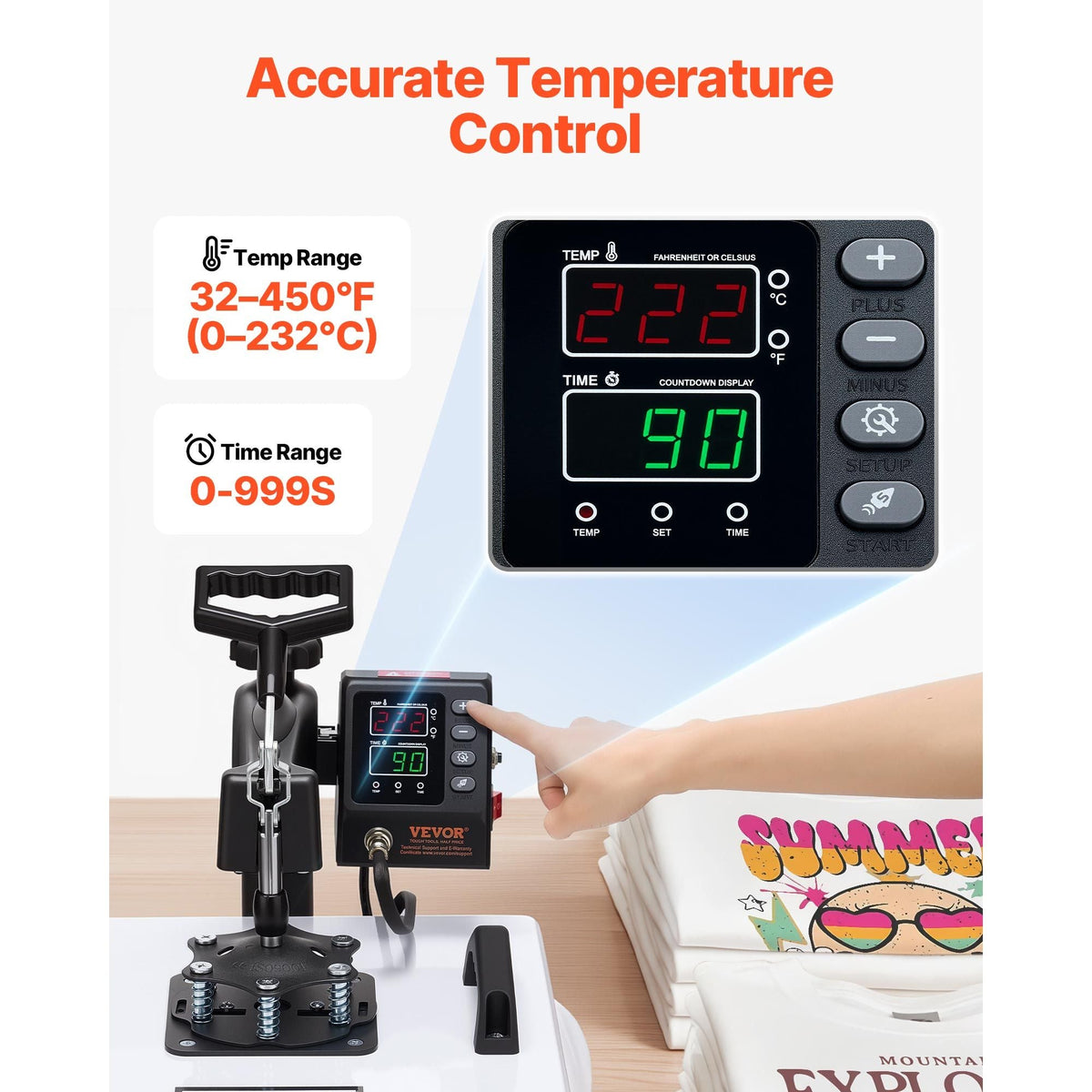 Heat Press Machine, 15 x 15 in, 8-in-1 Multifunction, 360° Swing Away, Heat Up Fast and Even, Digital Precise Control, Sublimation Press Machine for T-Shirts, Mugs, Tumblers, Caps, Plates