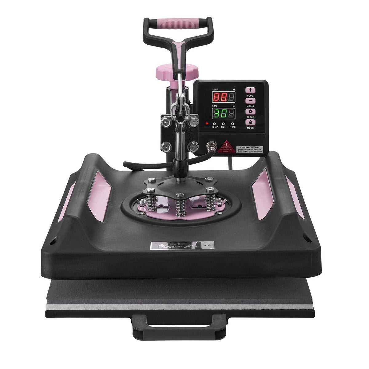 Heat Press Machine, 15 x 15 inch, 5 in 1 Heat Transfer Machine with 30 oz Tumbler Press, 360° Swing Away Digital T-Shirt Pressing Machine, Teflon Coating, for T-Shirts/Mugs/Hats/Plates, Black