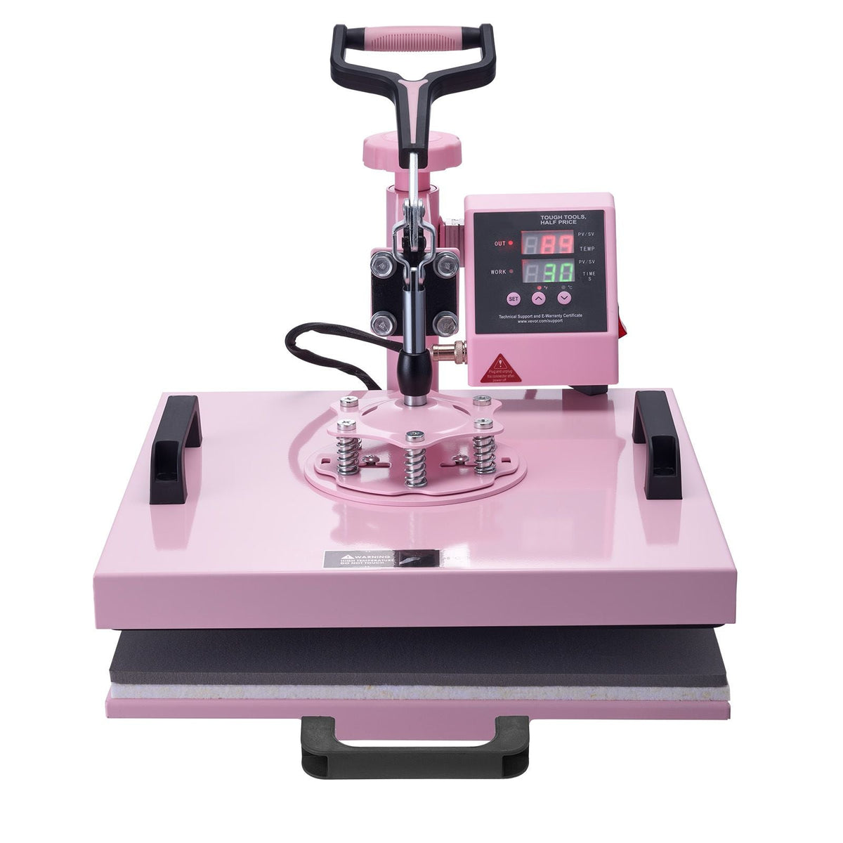 Heat Press Machine, 15 x 15 inch, 8 in 1 Heat Transfer Machine with 6-30 oz Tumbler Press, 360° Swing Away T-Shirt Pressing, Digital Precise Control, for T-Shirts/Mugs/Hats/Plates, Pink