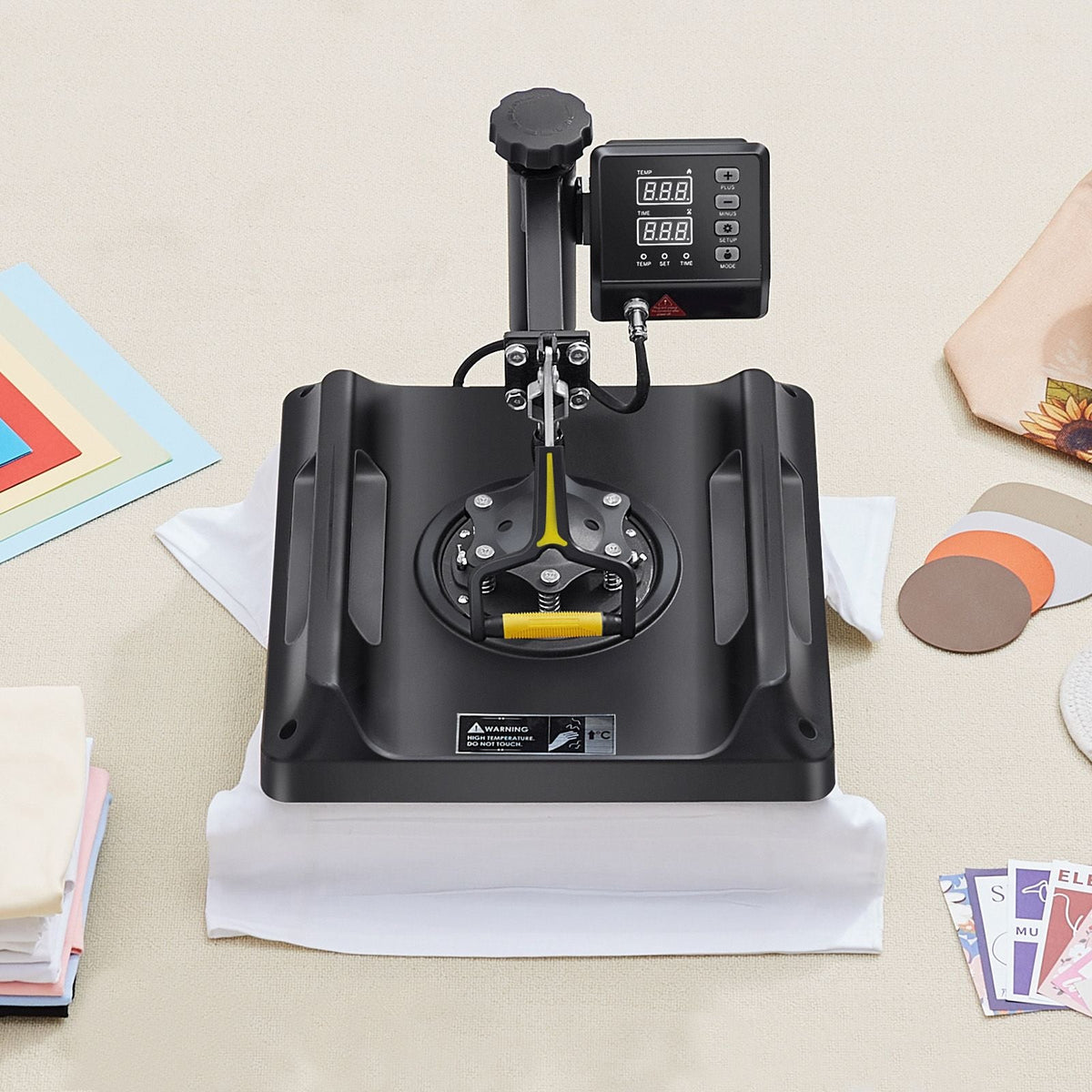 Heat Press Machine 8 in 1 Combo, Heat Press 15x15 in, Swing Away T Shirt Printing Machine Digital Control, Multifunction Transfer Machine Sublimation, for T-Shirt Hat Cap Mug Plate, Black