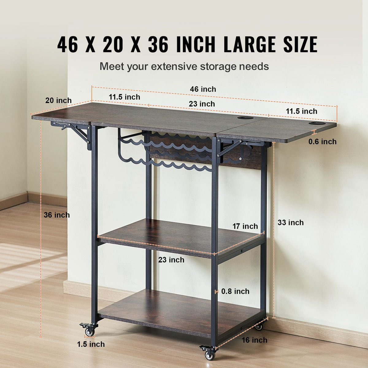 Heat Press Table, 3 Tier Movable Heat Press Stand, Foldable Heat Transfer Machine Stand with Wheels and Vinyl Roll Holder, Rolling Metal Workbench for Sublimation Transfer Machine, Brown