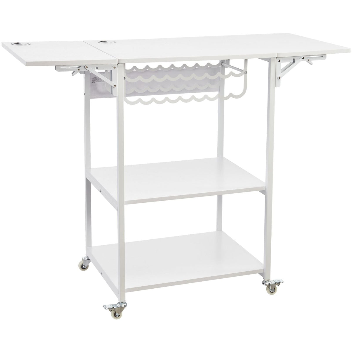 Heat Press Table, 3 Tier Movable Heat Press Stand, Foldable Heat Transfer Machine Stand with Wheels and Vinyl Roll Holder, Rolling Metal Workbench for Sublimation Transfer Machine, White