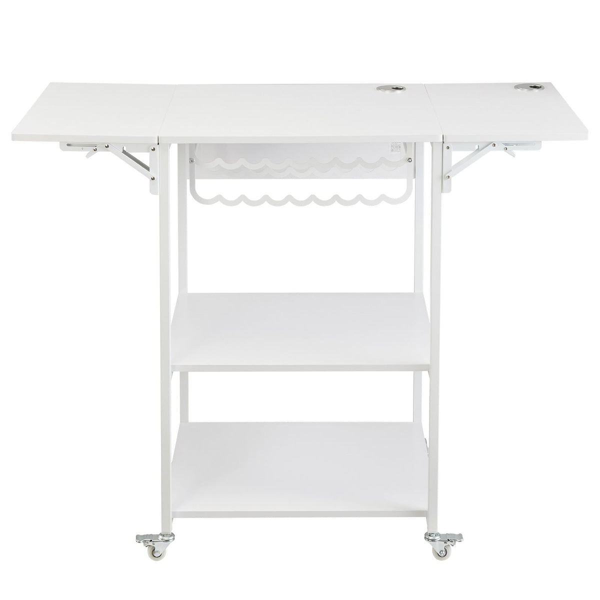 Heat Press Table, 3 Tier Movable Heat Press Stand, Foldable Heat Transfer Machine Stand with Wheels and Vinyl Roll Holder, Rolling Metal Workbench for Sublimation Transfer Machine, White