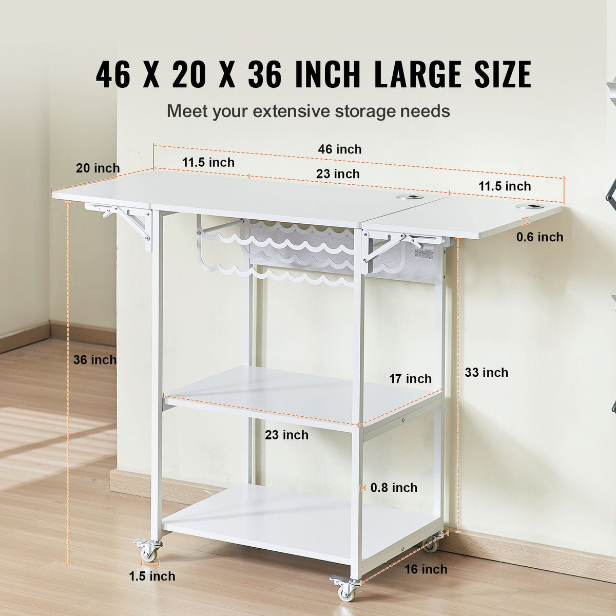 Heat Press Table, 3 Tier Movable Heat Press Stand, Foldable Heat Transfer Machine Stand with Wheels and Vinyl Roll Holder, Rolling Metal Workbench for Sublimation Transfer Machine, White