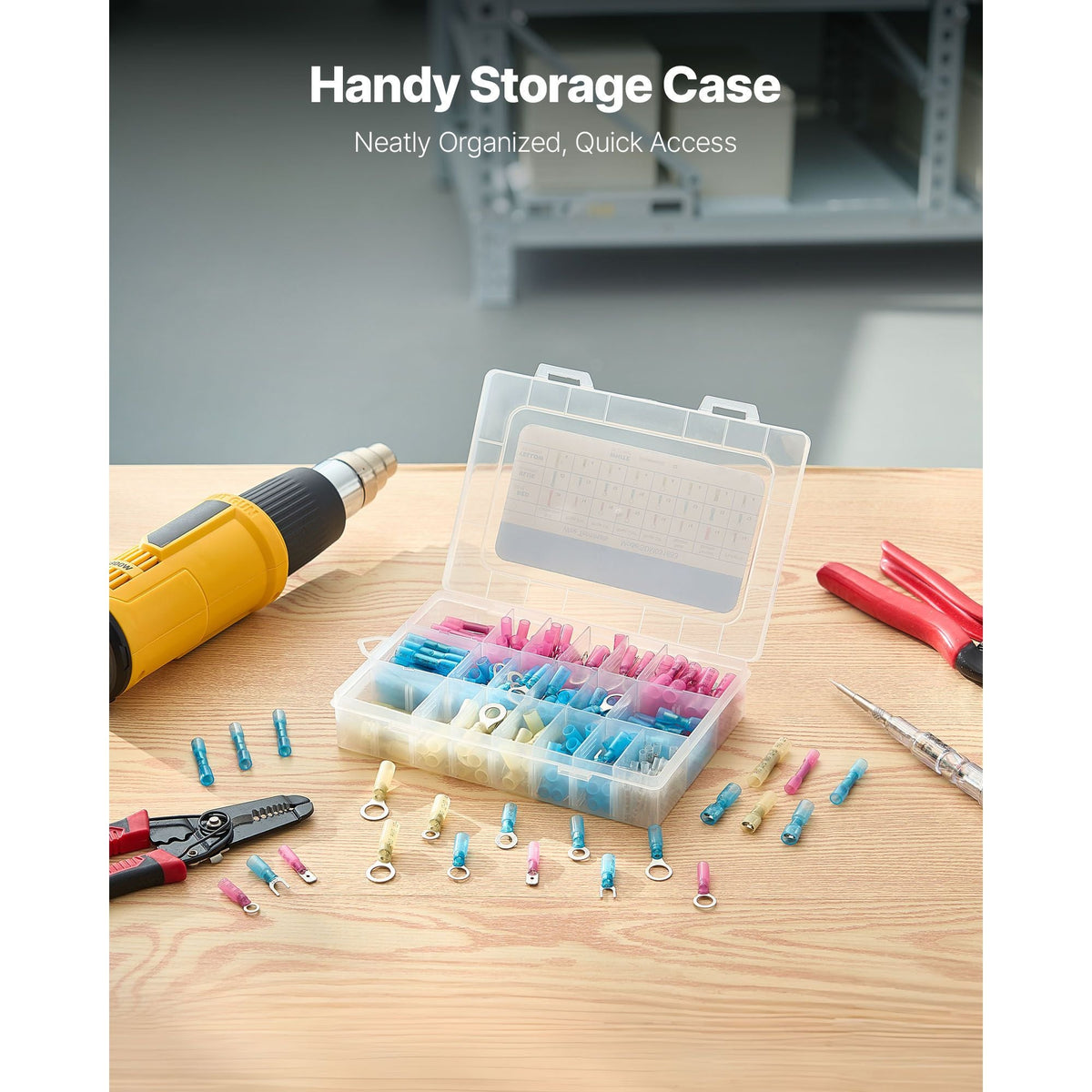 Heat Shrink Wire Connectors, 320PCS, Electrical Waterproof Crimp Connectors Terminals Kit, Insulated Butt Ring Fork Spade Splices, 26–22 22–16 16–14 12–10 Gauge, for Industrial Marine Automotive