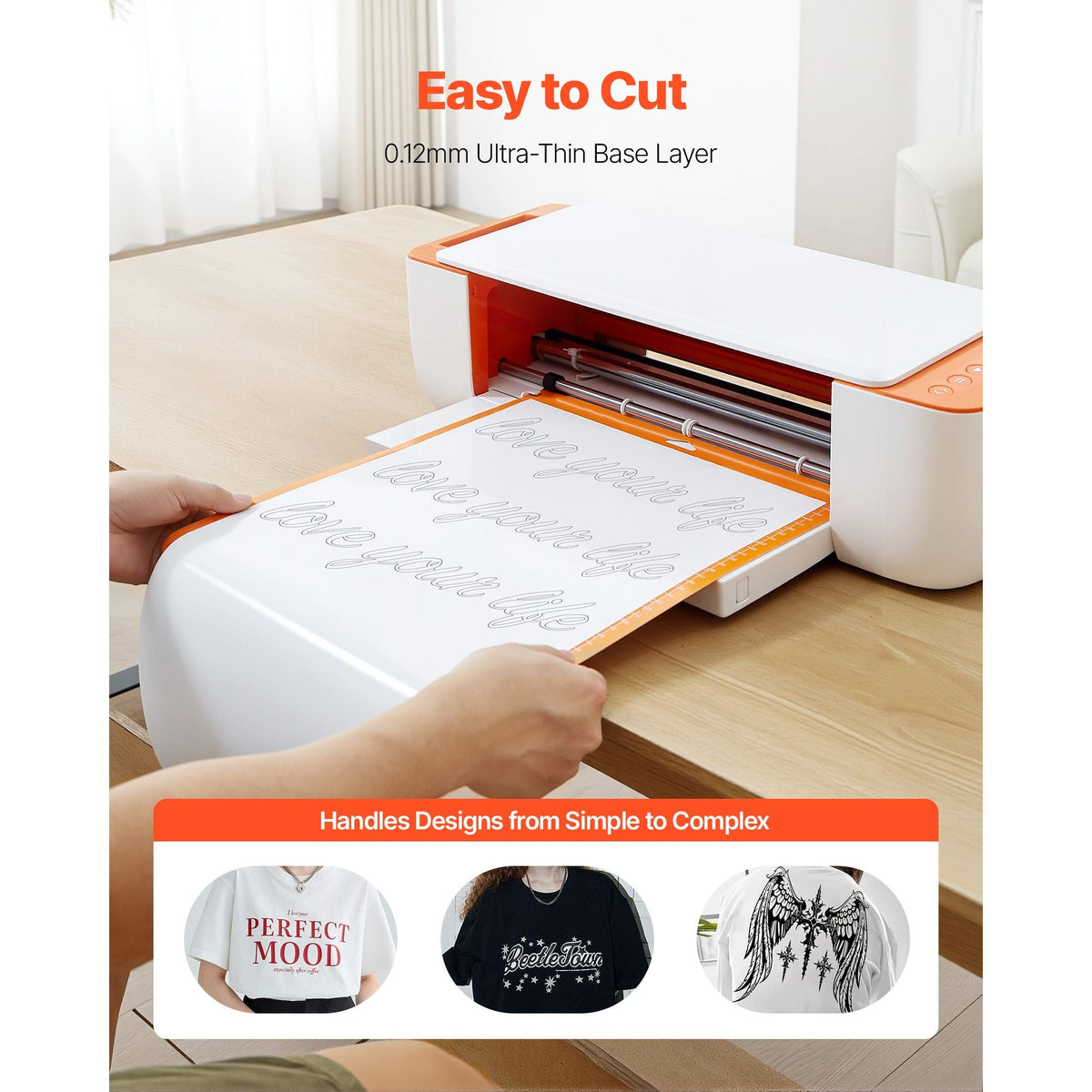 Heat Transfer Vinyl, 12 in x 25 ft, Glossy White HTV Iron on Vinyl Roll, Easy to Cut and Weed, Strong Adhesion, Compatible with Cutting Machines, for Various Materials, T-shirts, Pillows, Hats