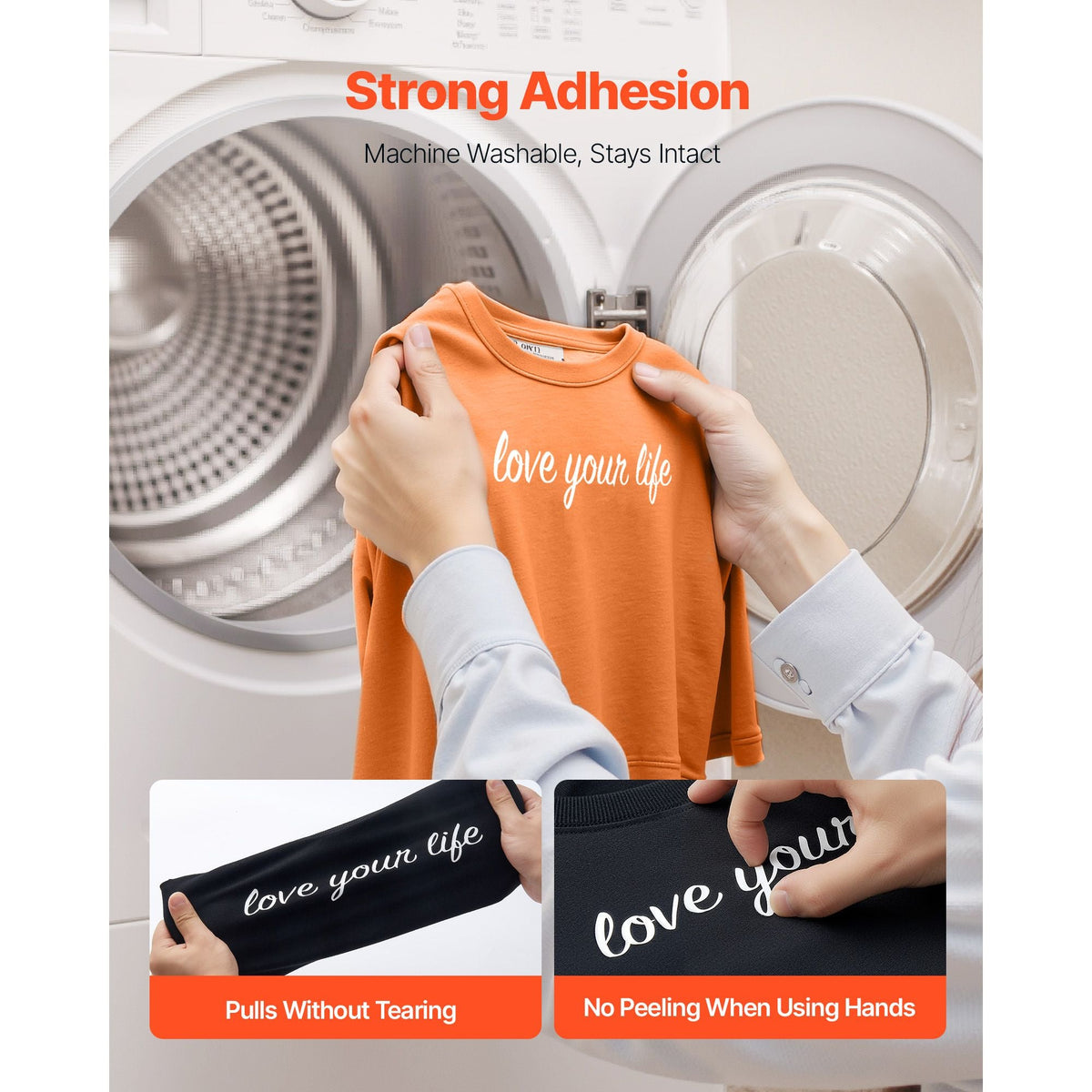 Heat Transfer Vinyl, 12 in x 70 ft, Glossy White HTV Iron on Vinyl Roll, Easy to Cut and Weed, Strong Adhesion, Compatible with Cutting Machines, for Various Materials, T-shirts, Pillows, Hats
