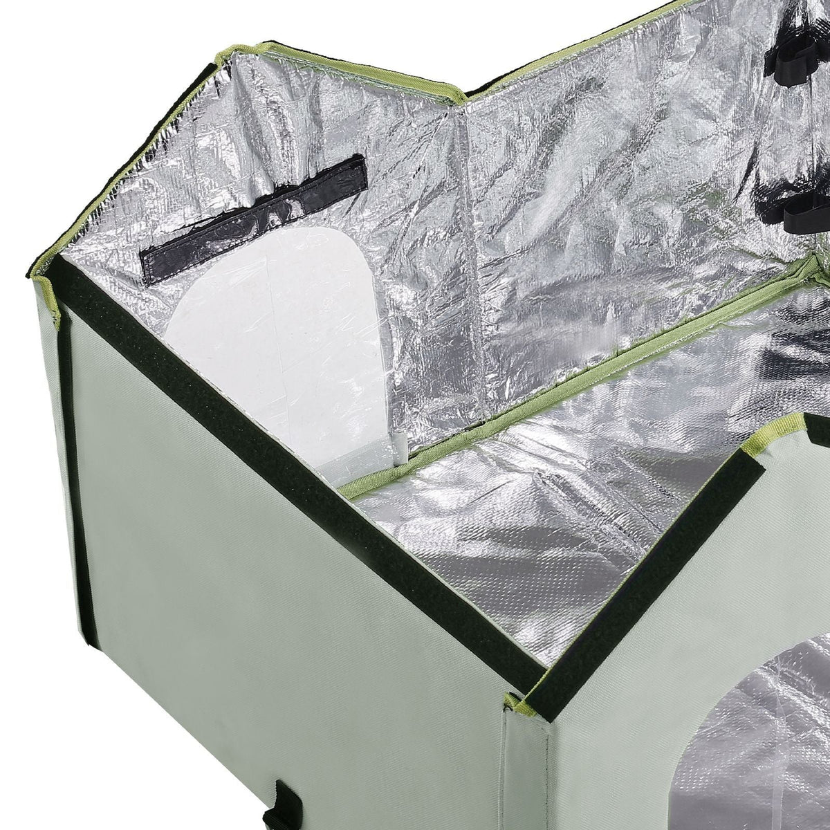 Heated Cat House, Outdoor Kitty Shelter with Adjustable Temperature and Timer, 600D Oxford Cloth Foldable Cat Shelter with Heated Pad for Winter to Stay Warm and Cozy, Green (Large)