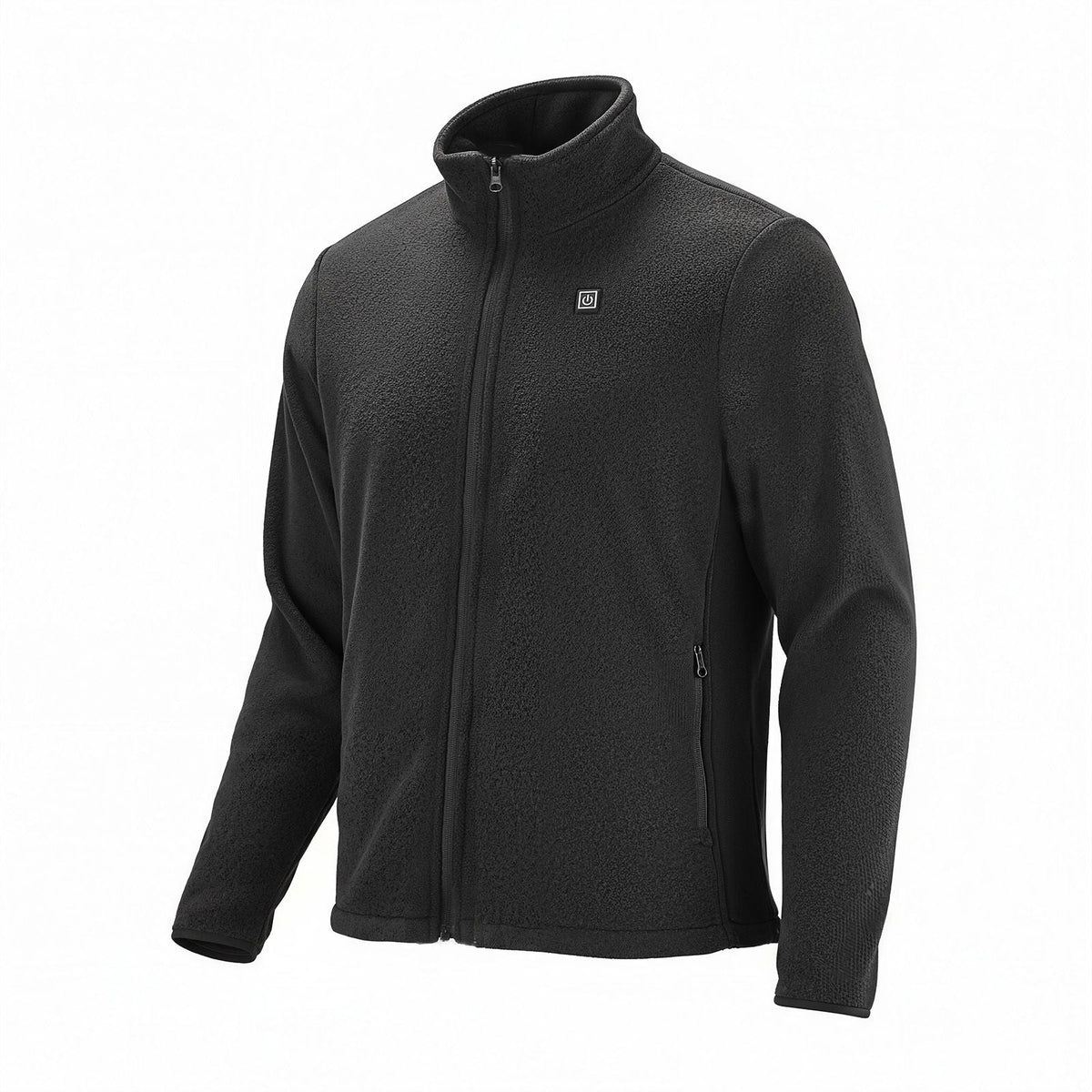 Heated Fleece Jacket for Men, Heated Sweatshirt with 7.4V 16000mAh Rechargeable Power Bank Pack, 6 Heating Zones, 3 Temp Levels, 3h/6h/10h Warmth, for Winter Outdoor Camping, Black, M Size