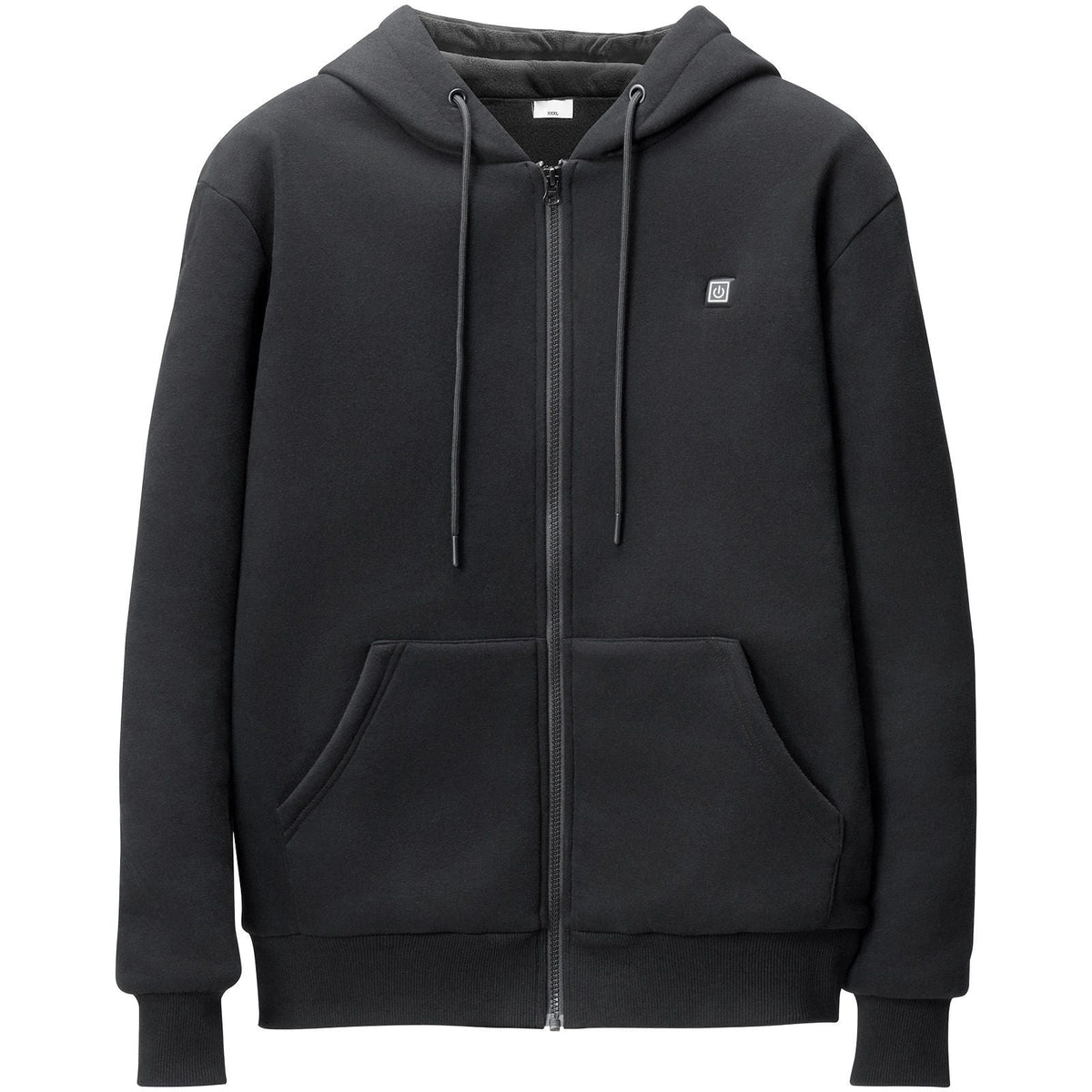 Heated Hoodie, Unisex Heated Sweatshirt with Battery Pack 7.4V, Zip Up Electric Jacket with 5 Heating Zones for Men & Women, Lightweight Warm Heated Outdoor Pullover for Camping, S Size Black