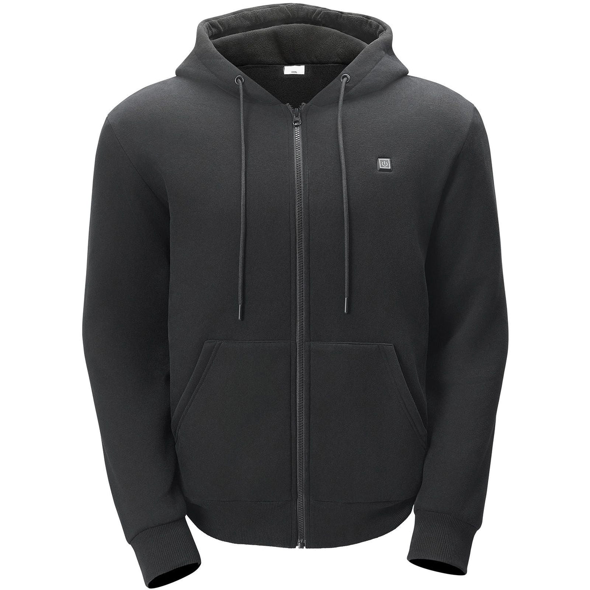 Heated Hoodie, Unisex Heated Sweatshirt with Battery Pack 7.4V, Zip Up Electric Jacket with 5 Heating Zones for Men & Women, Lightweight Warm Heated Outdoor Pullover for Camping, S Size Black