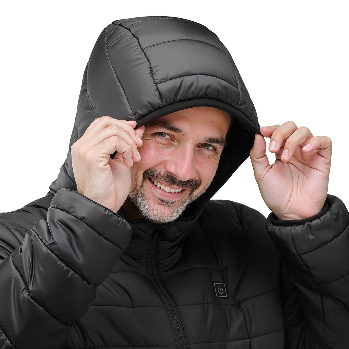 Heated Jacket for Women with 7.4V Battery, Soft Shell Electric Heating Coat, Windproof Lightweight Outerwear with 4 Heating Zones & 3 Heat Settings, for Hiking, Outdoor Work, Black, L Size