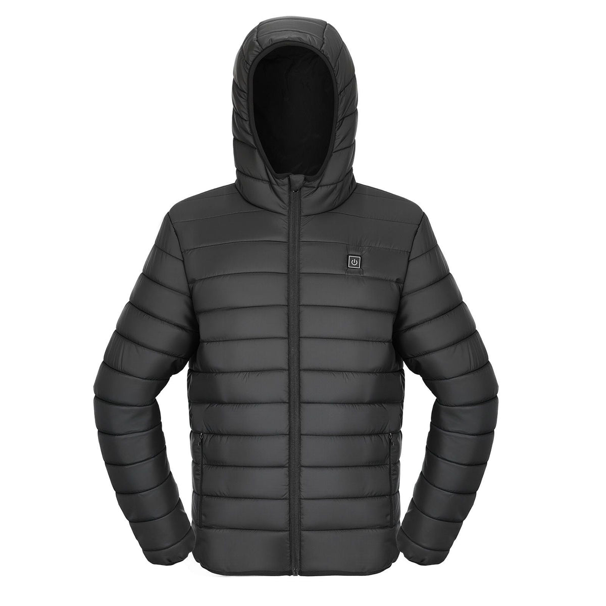 Heated Jacket for Women with 7.4V Battery, Soft Shell Electric Heating Coat, Windproof Lightweight Outerwear with 4 Heating Zones & 3 Heat Settings, for Hiking, Outdoor Work, Black, M Size